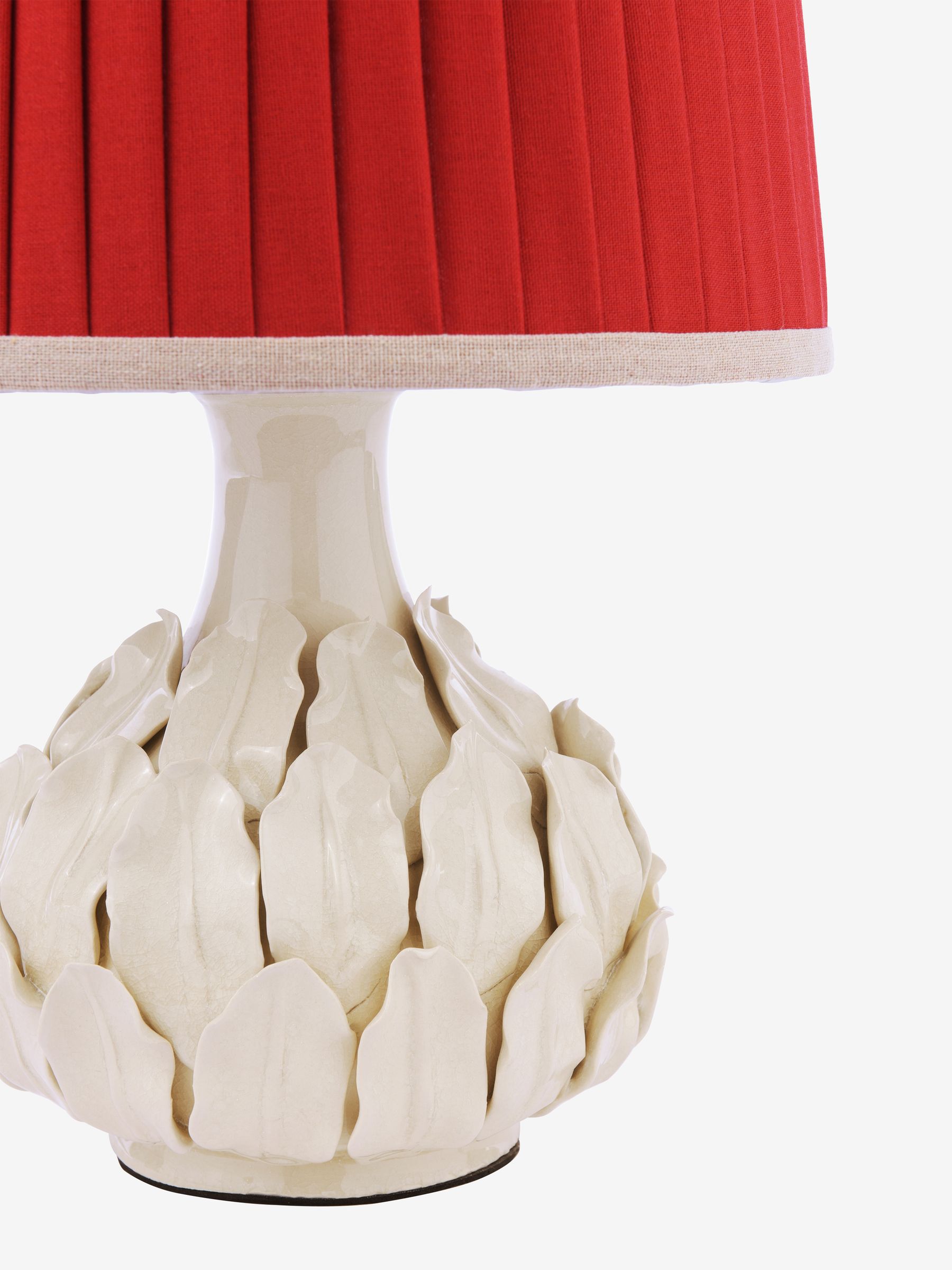 Red & Cream Chatsworth Tall Ceramic Table Lamp - Image 3 of 6