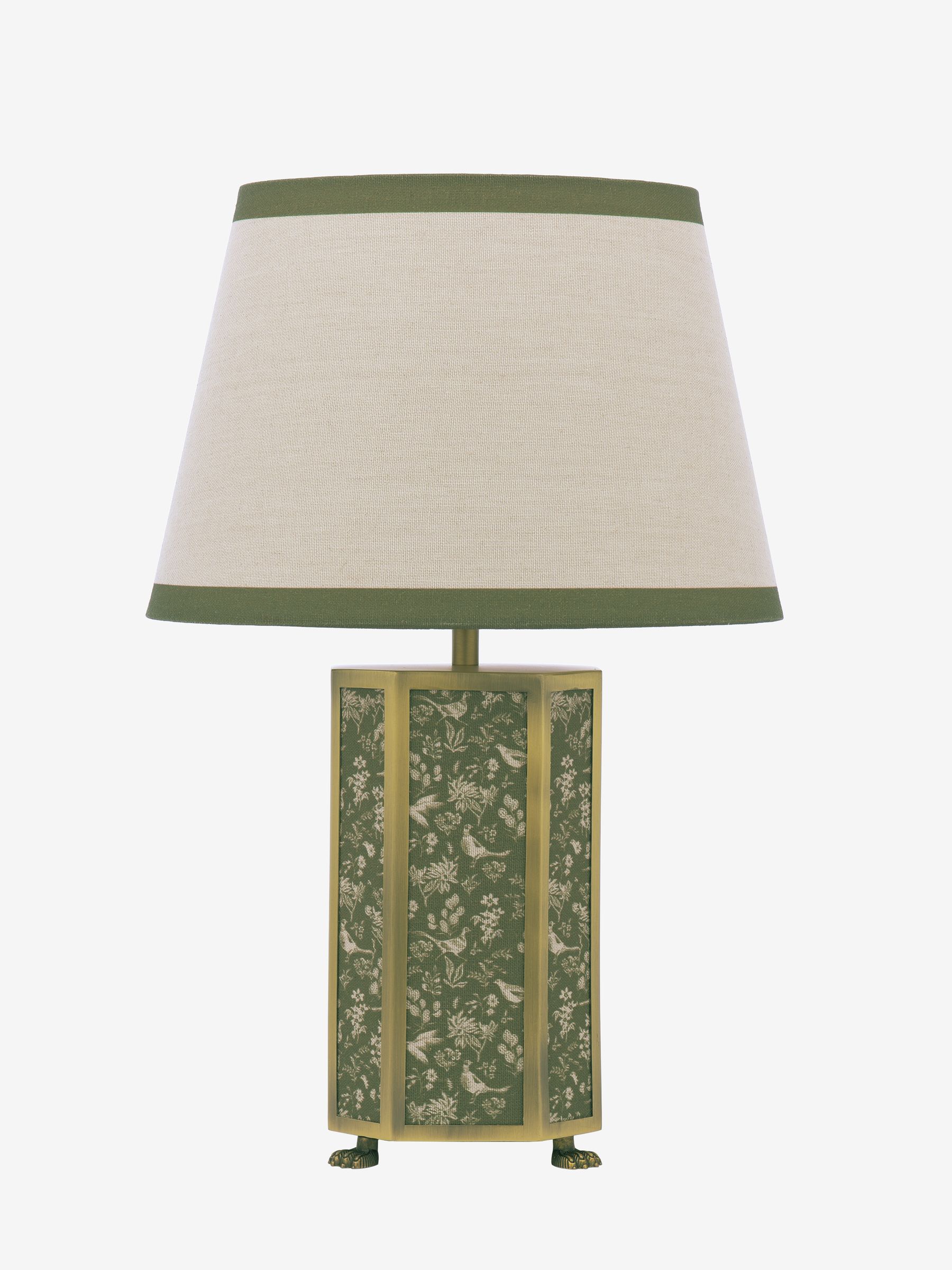 Green Helmingham Antique Brass Claw Foot Table Lamp - Image 6 of 7
