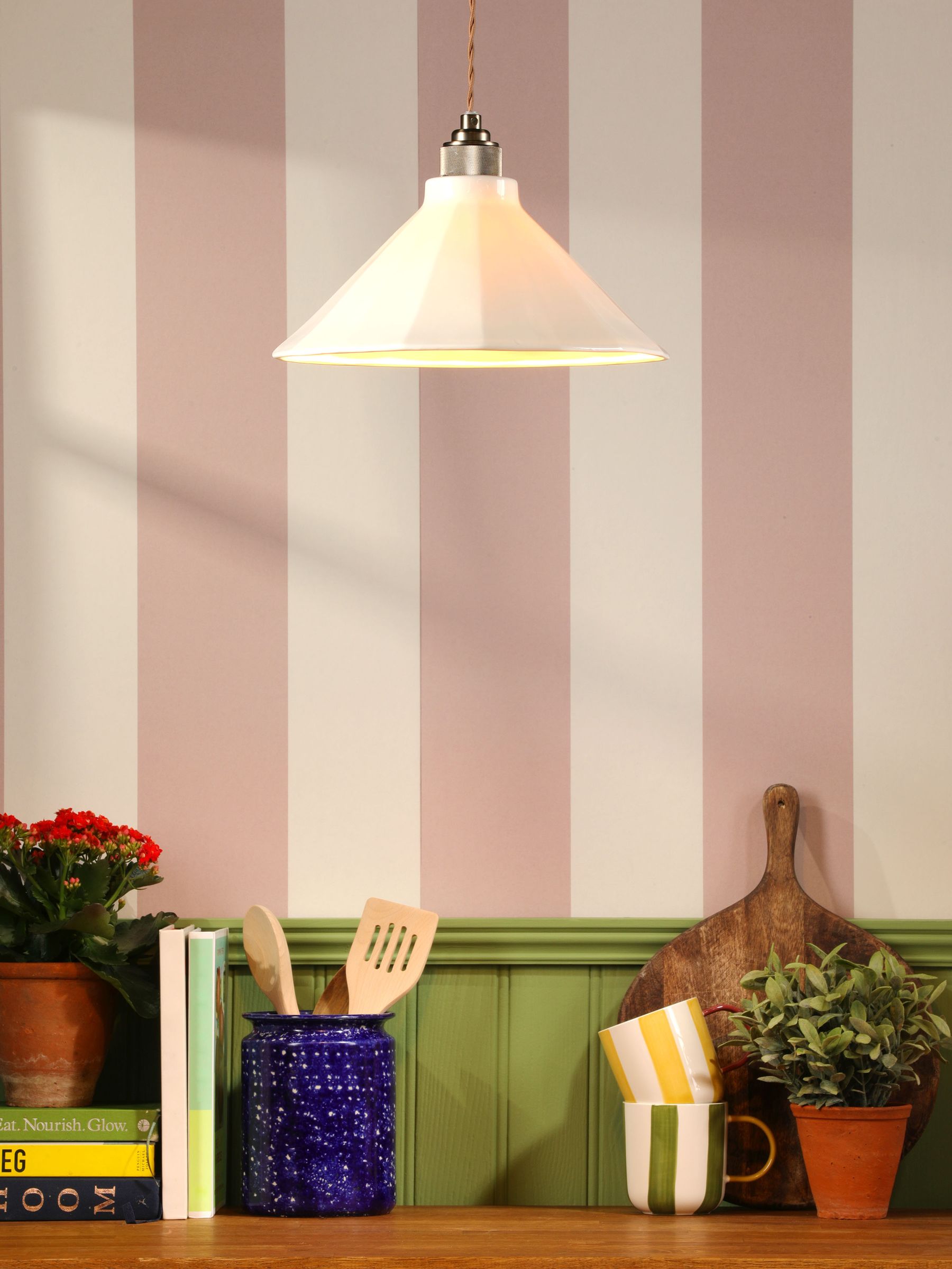 White Lynton 1 Light Pendant Ceiling Light - Image 1 of 6