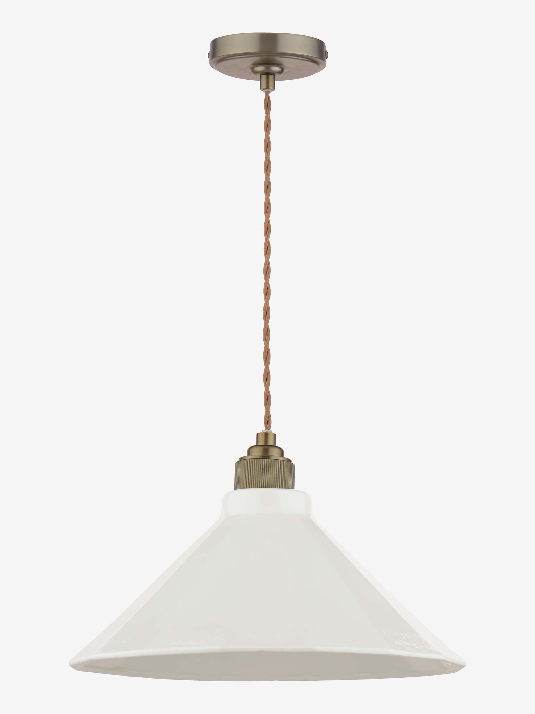 White Lynton 1 Light Pendant Ceiling Light - Image 4 of 6