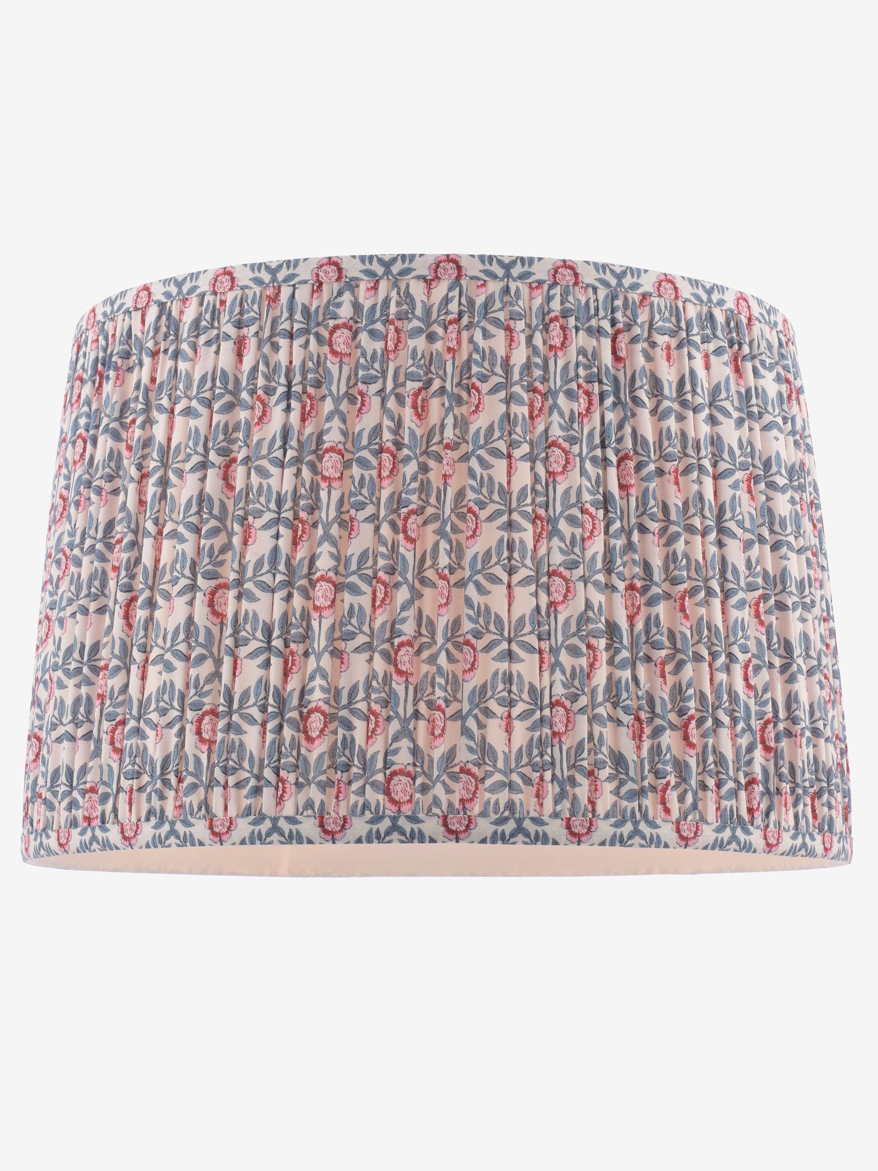 Blue & Pink Folly Pleated Cotton Easyfit Lamp Shade - Image 3 of 7