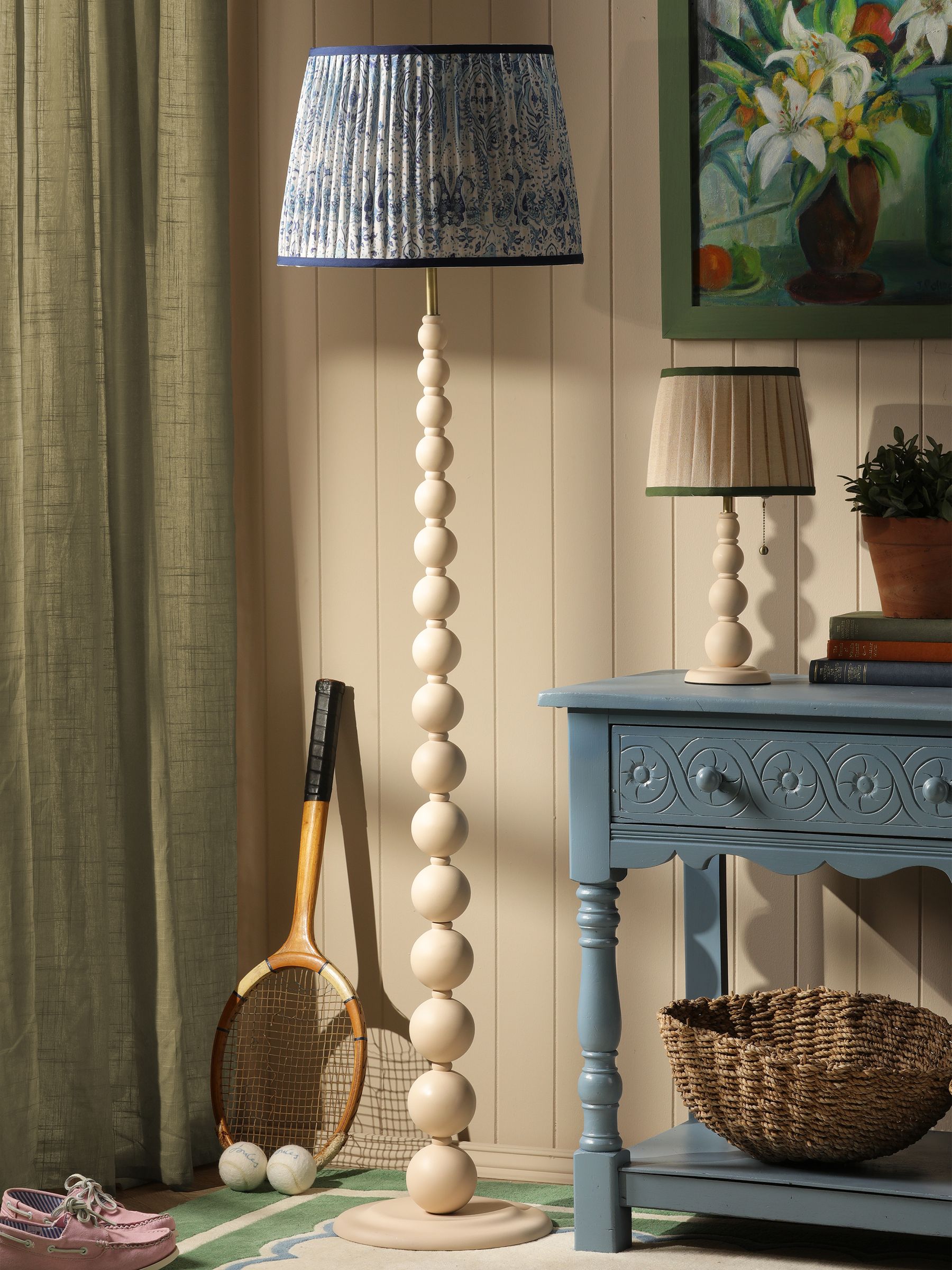 Cream Harewood Table Lamp - Image 4 of 8
