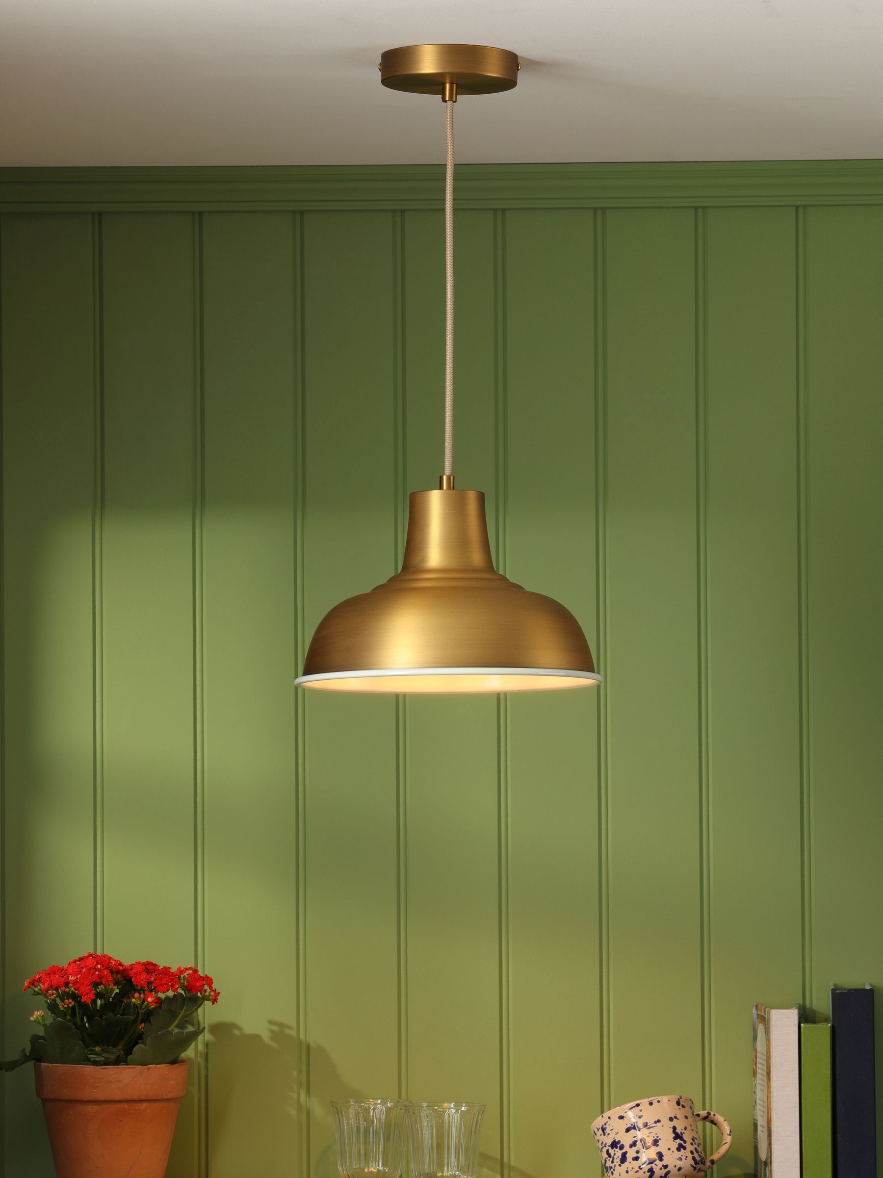 Brass Hatfield Industrial Pendant Ceiling Light - Image 1 of 6 Brass Hatfield Industrial Pendant Ceiling Light - Image 1 of 6
