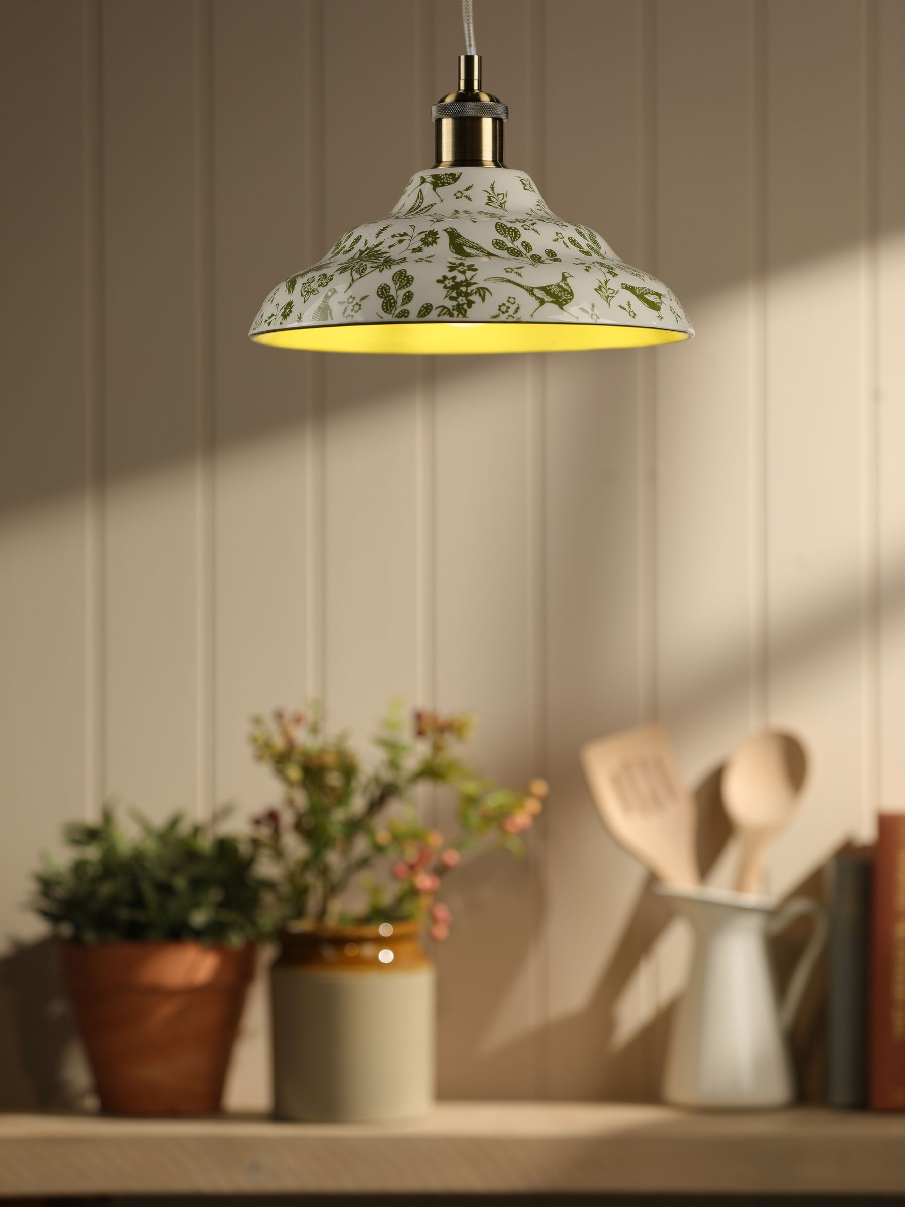 Green Audley Ceramic Printed Ceiling Light Shade - Image 1 of 6