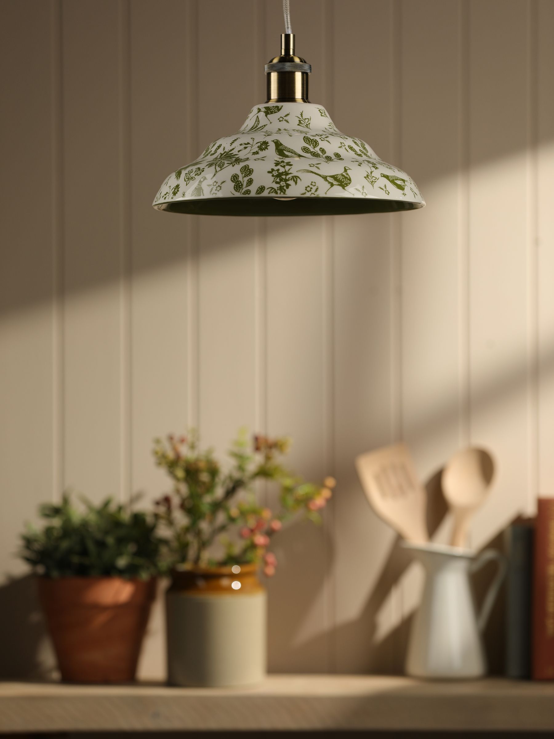Green Audley Ceramic Printed Ceiling Light Shade - Image 2 of 6