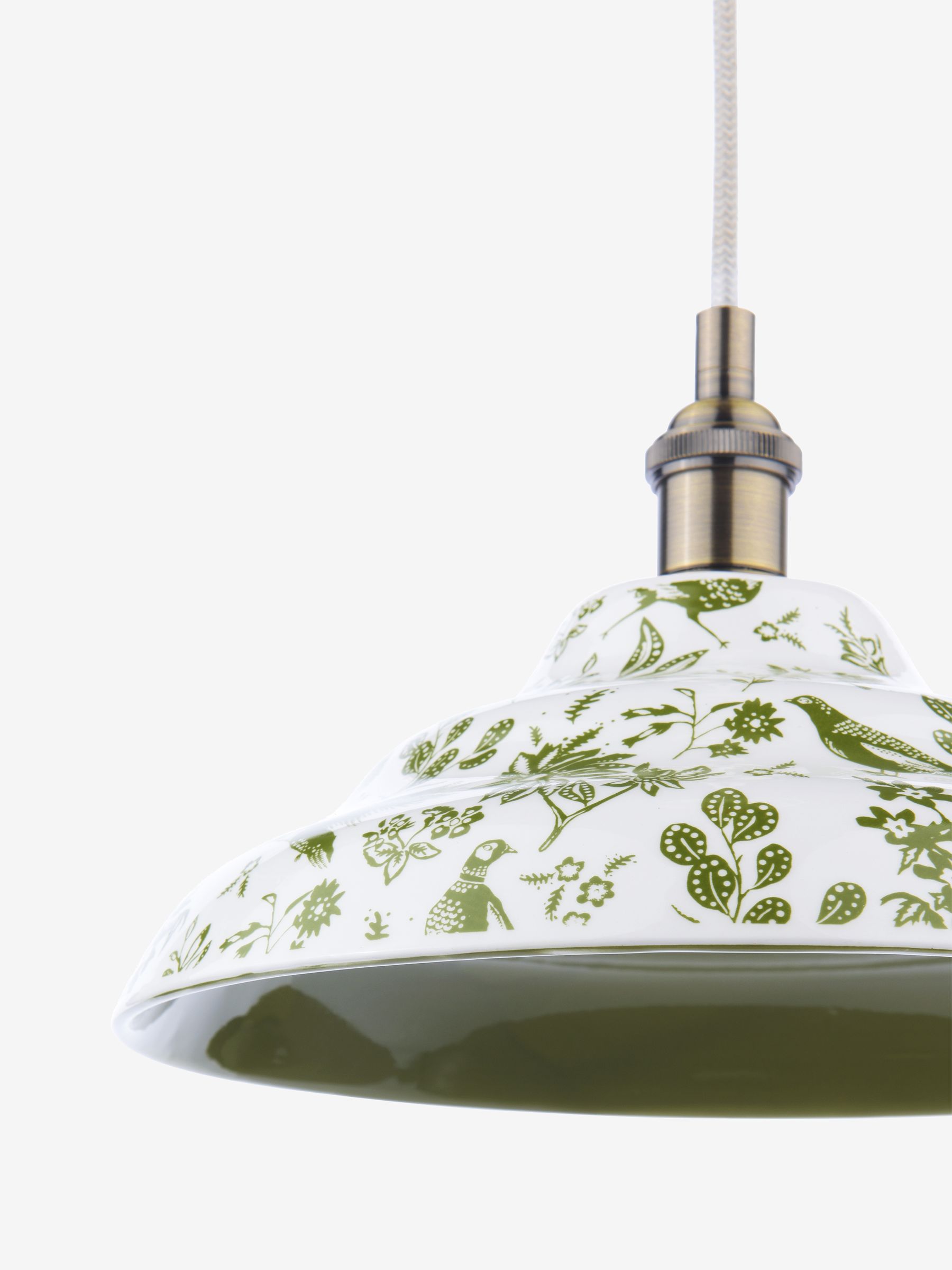 Green Audley Ceramic Printed Ceiling Light Shade - Image 3 of 6