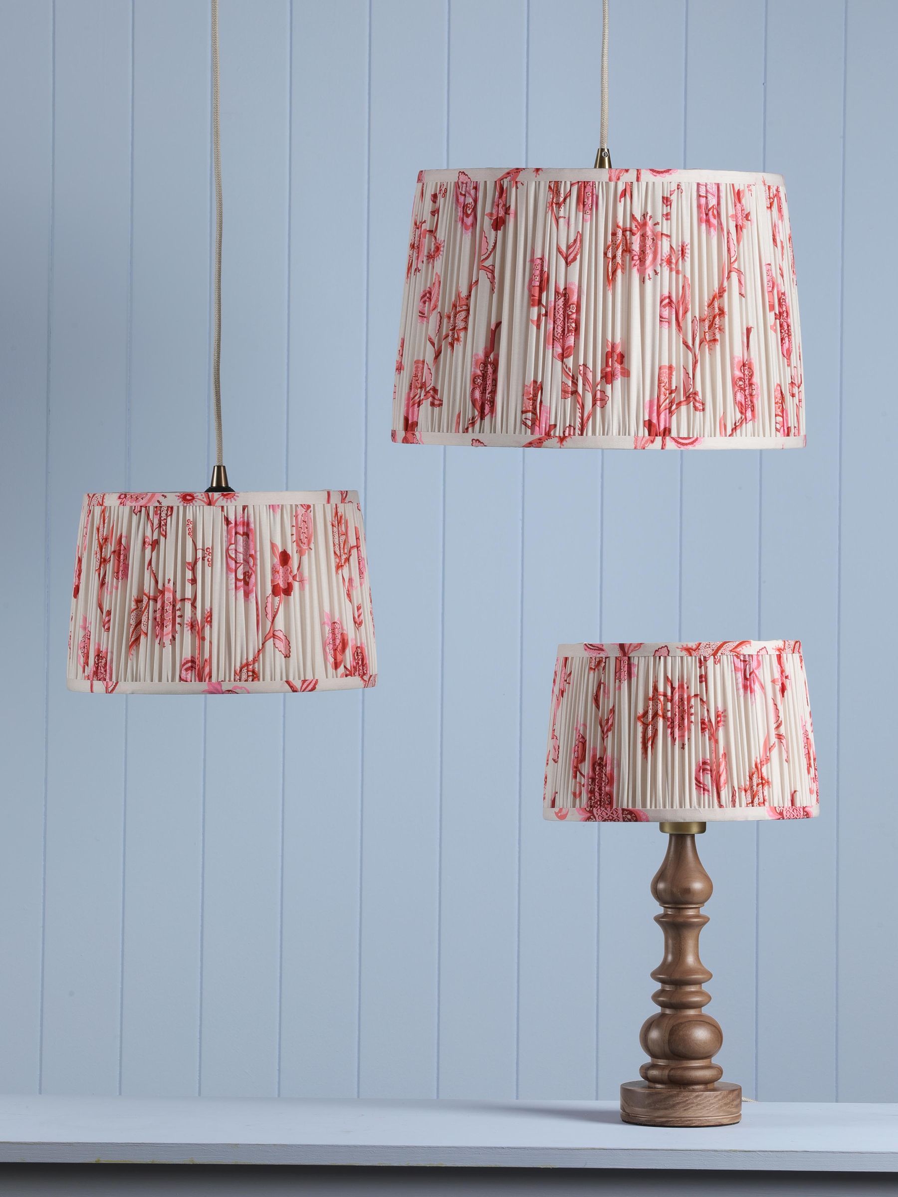 Pink Folly Pleated Cotton Easyfit Lamp Shade - Image 2 of 7 Pink Folly Pleated Cotton Easyfit Lamp Shade - Image 2 of 7