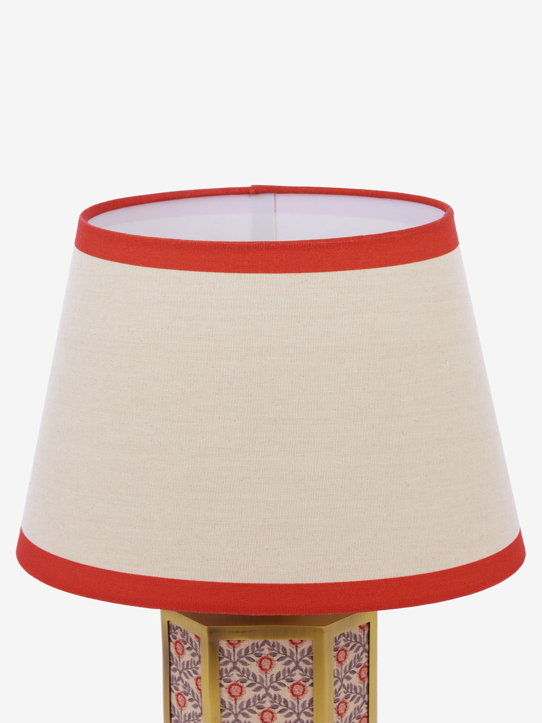 White & Red Helmingham Antique Brass Claw Foot Table Lamp - Image 5 of 7