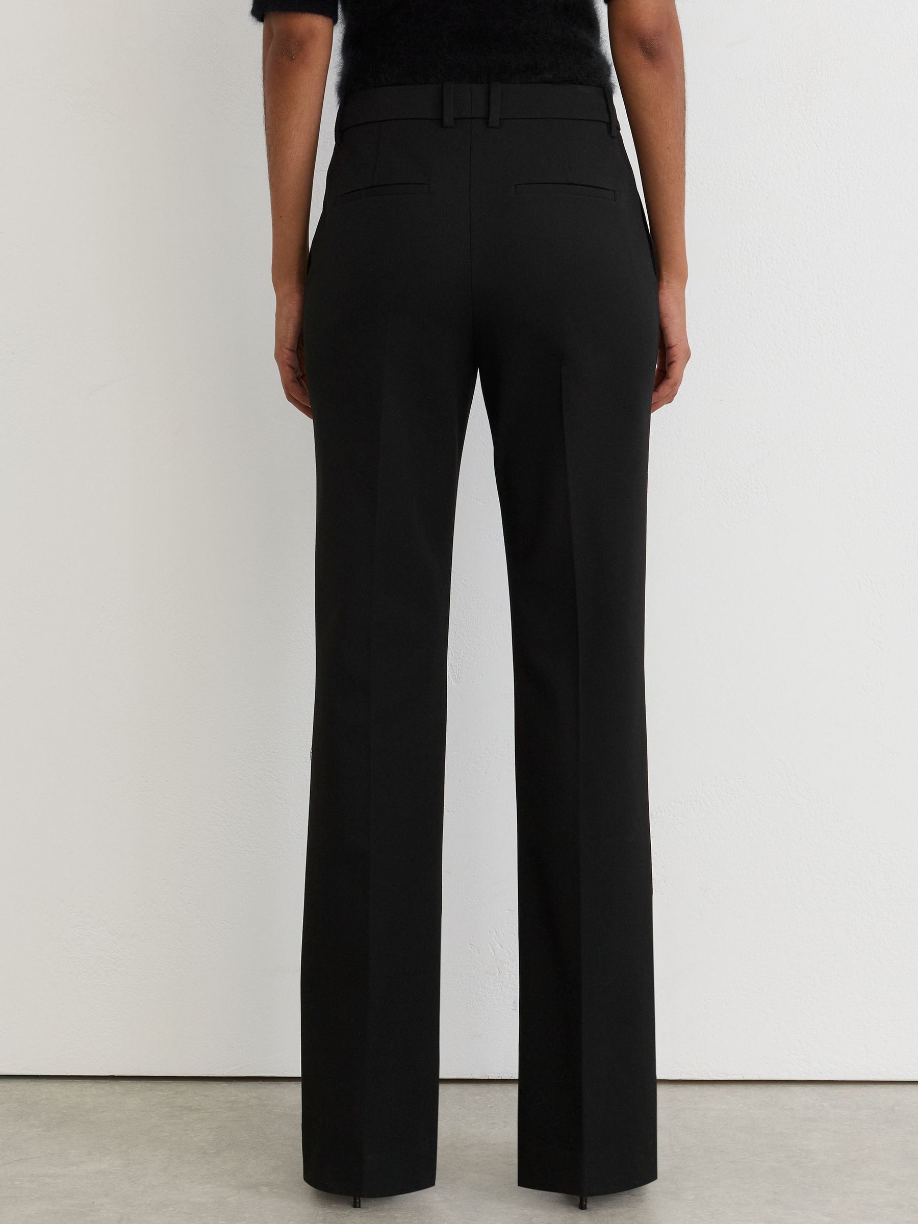 Petite Flared Mid-Rise Tailored Trousers in Black - Image 6 of 8