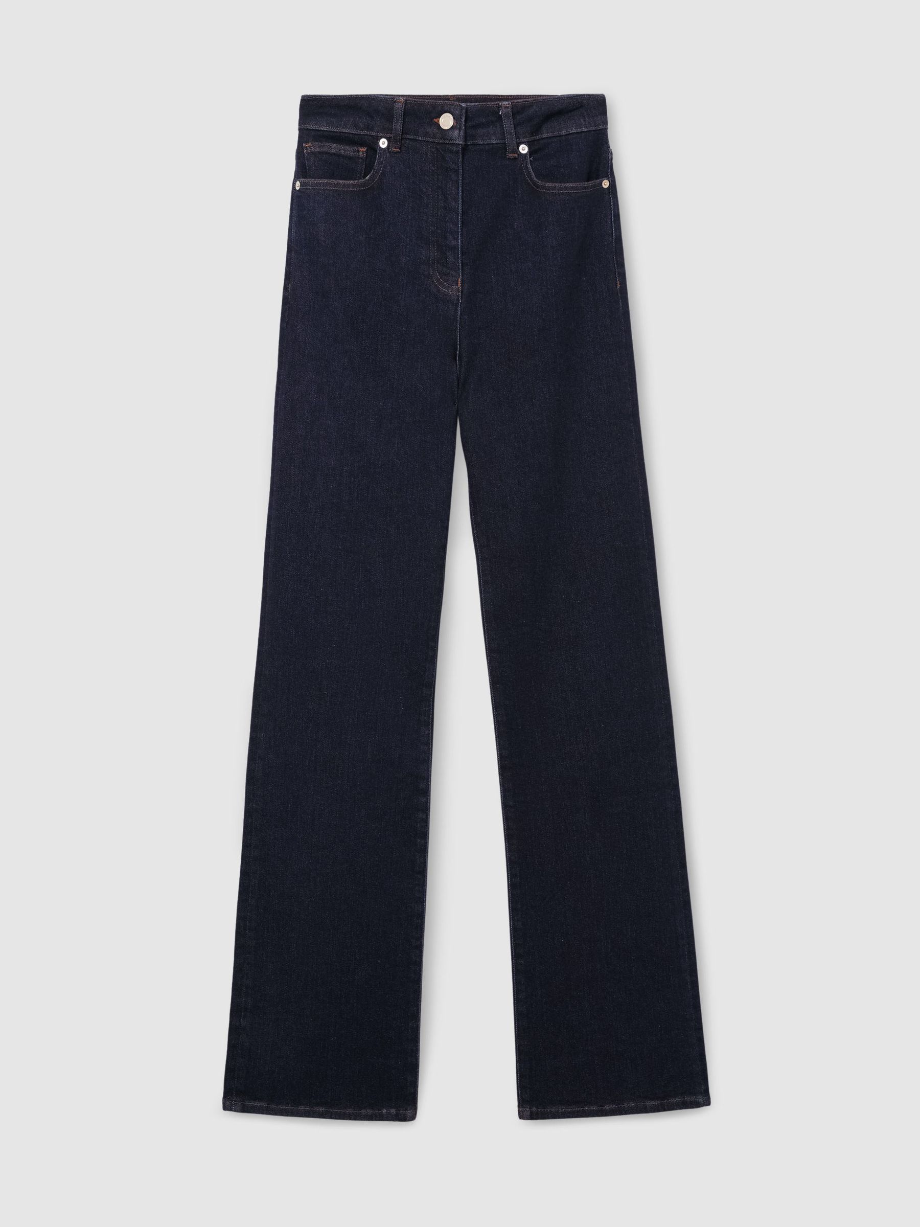 Højtaljede Bootcut-jeans i mørkeblå - Billede 2 af 7