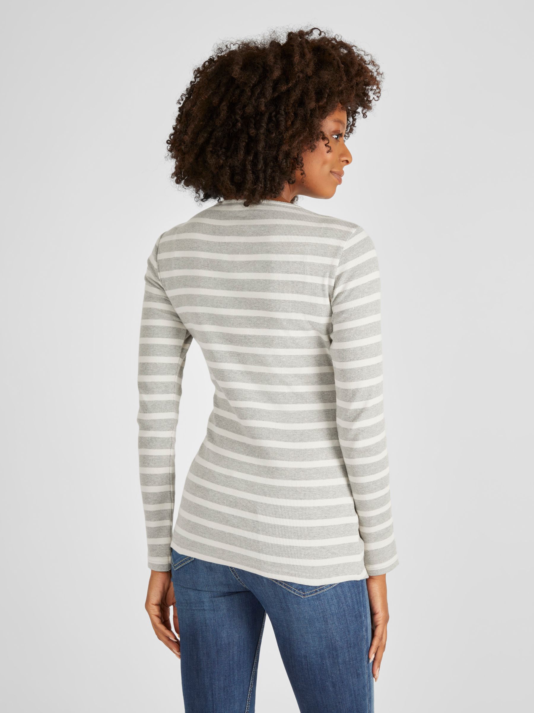 Grey Ribbed Maternity & Nursing Jersey Top - Image 2 of 5