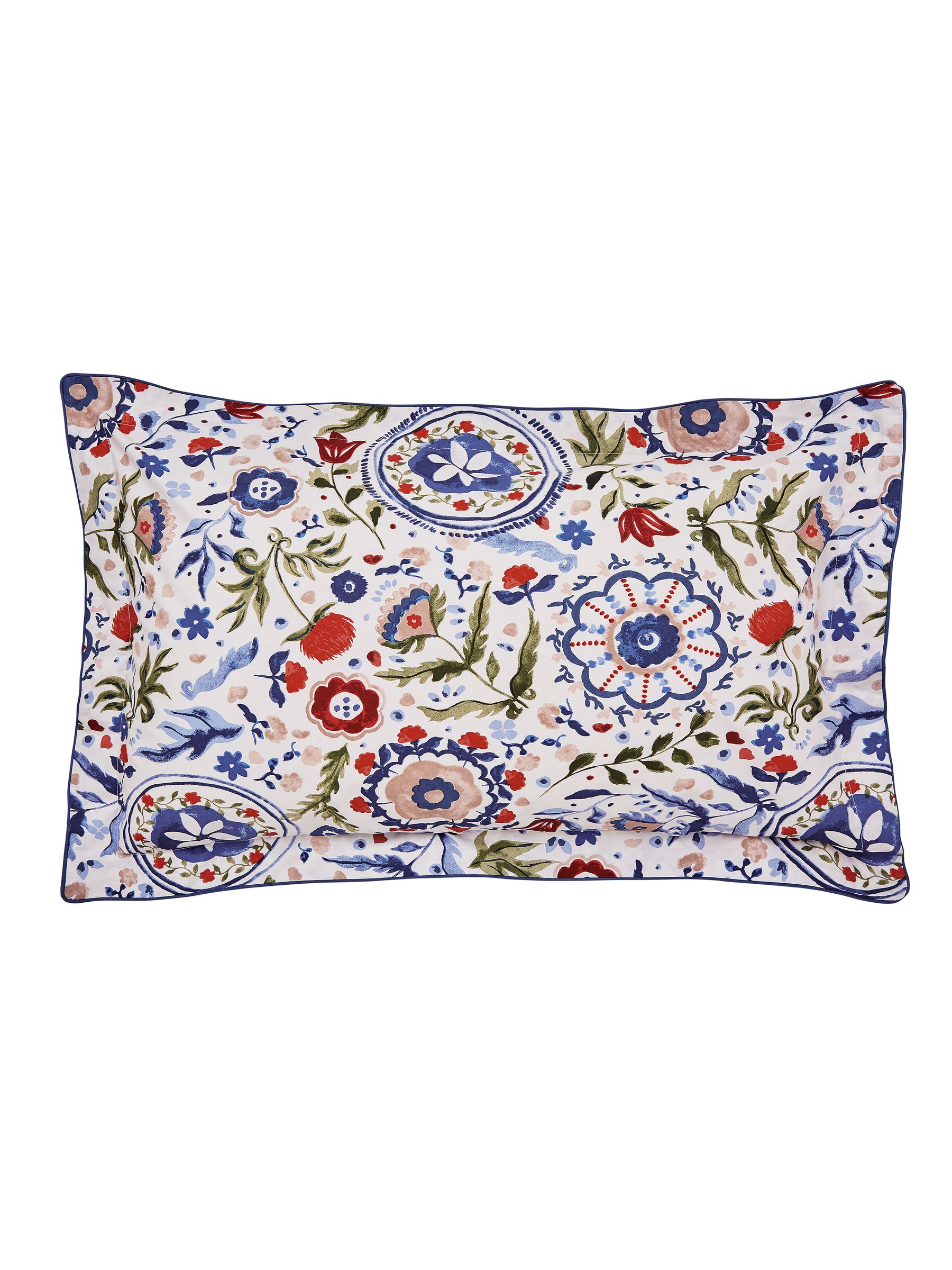 Blue Festival Flowers Reversible Duvet Cover and Pillowcase Set - Image 3 of 5