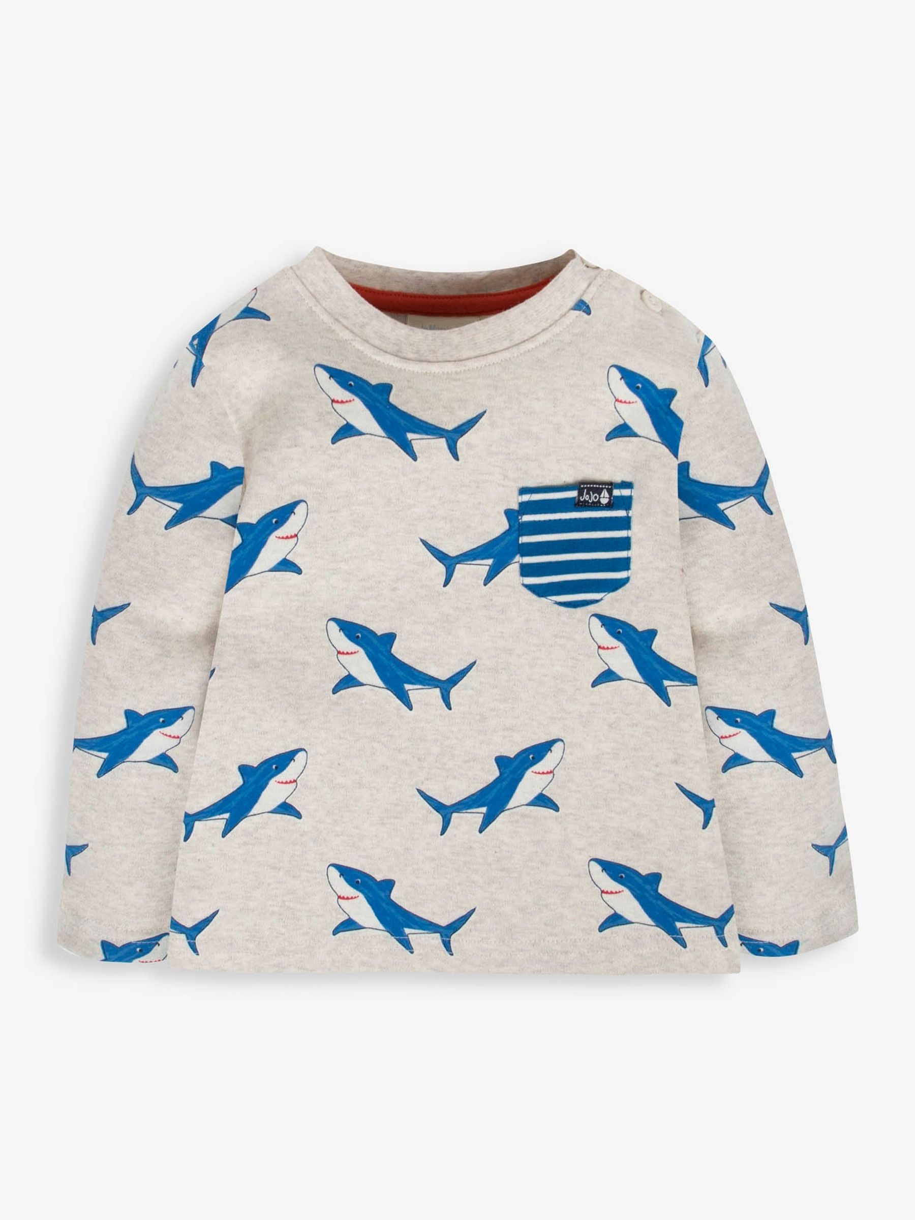 Natural Shark Print Pocket Top - Image 1 of 3