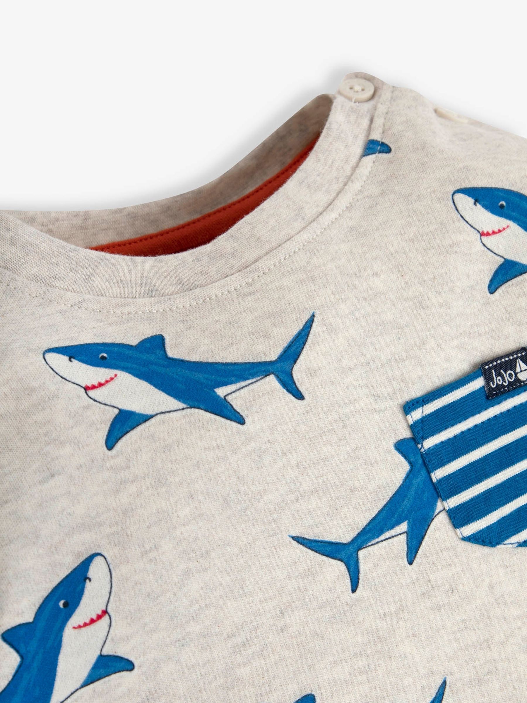 Natural Shark Print Pocket Top - Image 2 of 3
