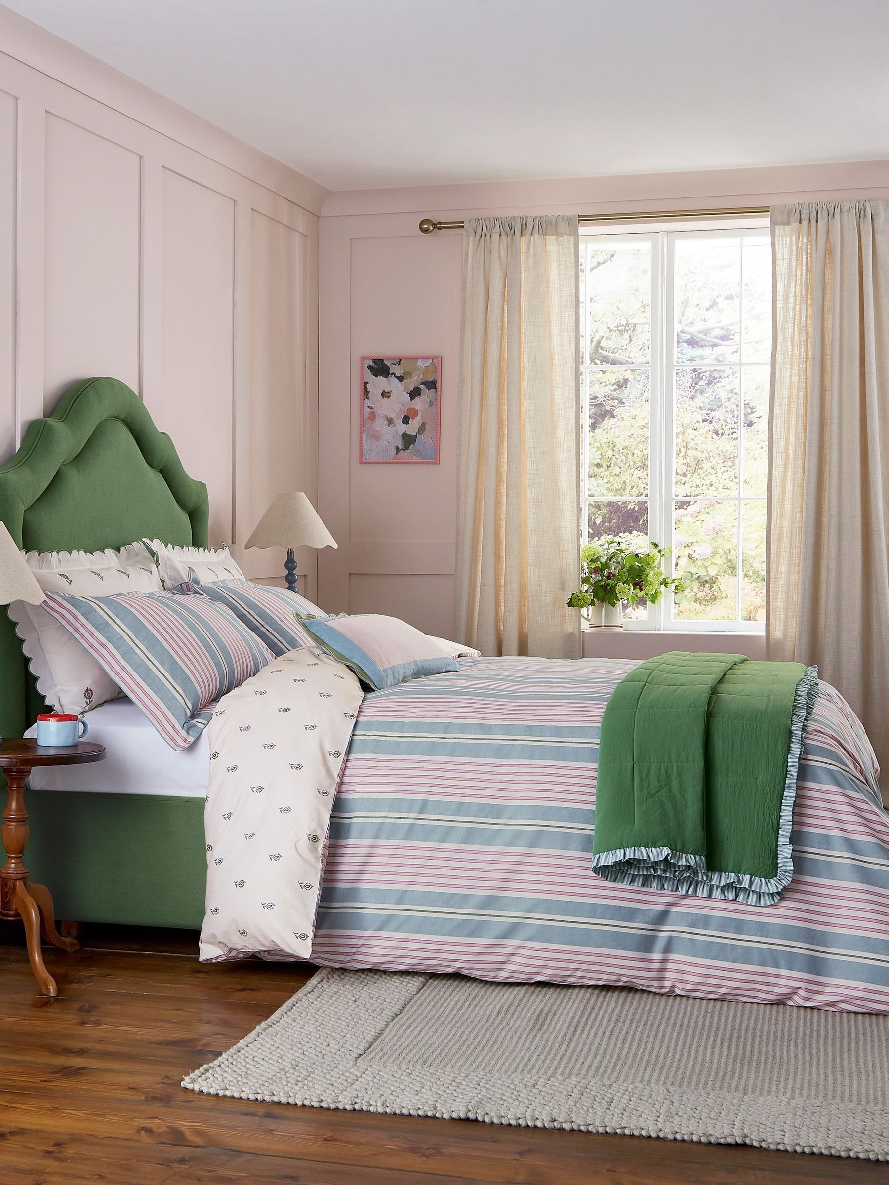 Pink Come Rain Or Shine Embroidered Scallop Pillowcase Pair - Image 2 of 5 Pink Come Rain Or Shine Embroidered Scallop Pillowcase Pair - Image 2 of 5