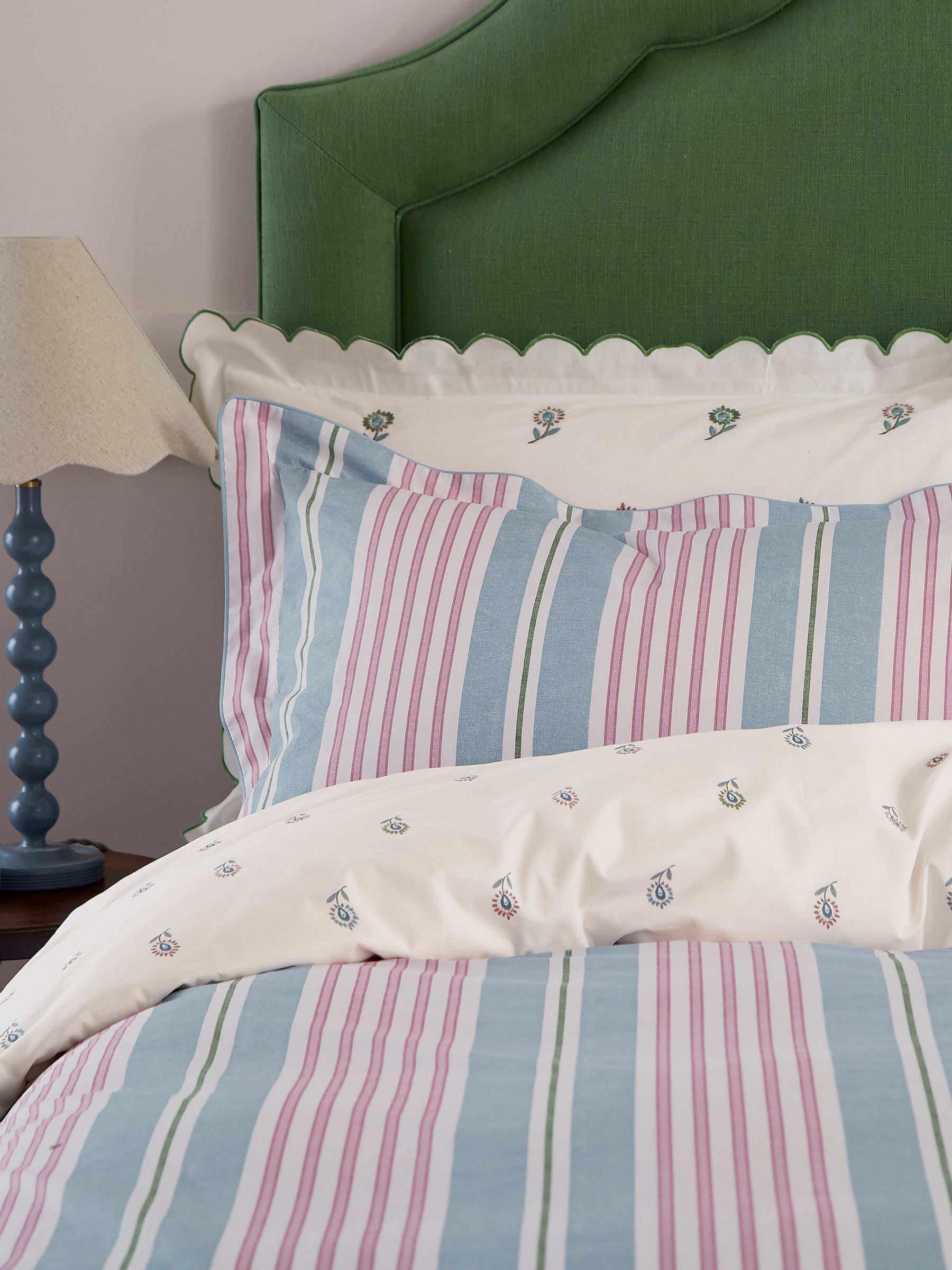 Pink Come Rain Or Shine Embroidered Scallop Pillowcase Pair - Image 4 of 5