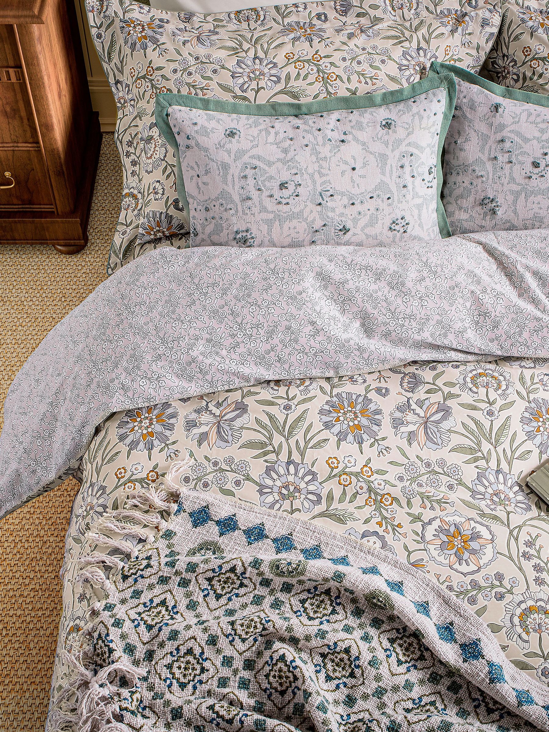Green Provence Floral Reversible Duvet Cover and Pillowcase Set - Image 3 of 5