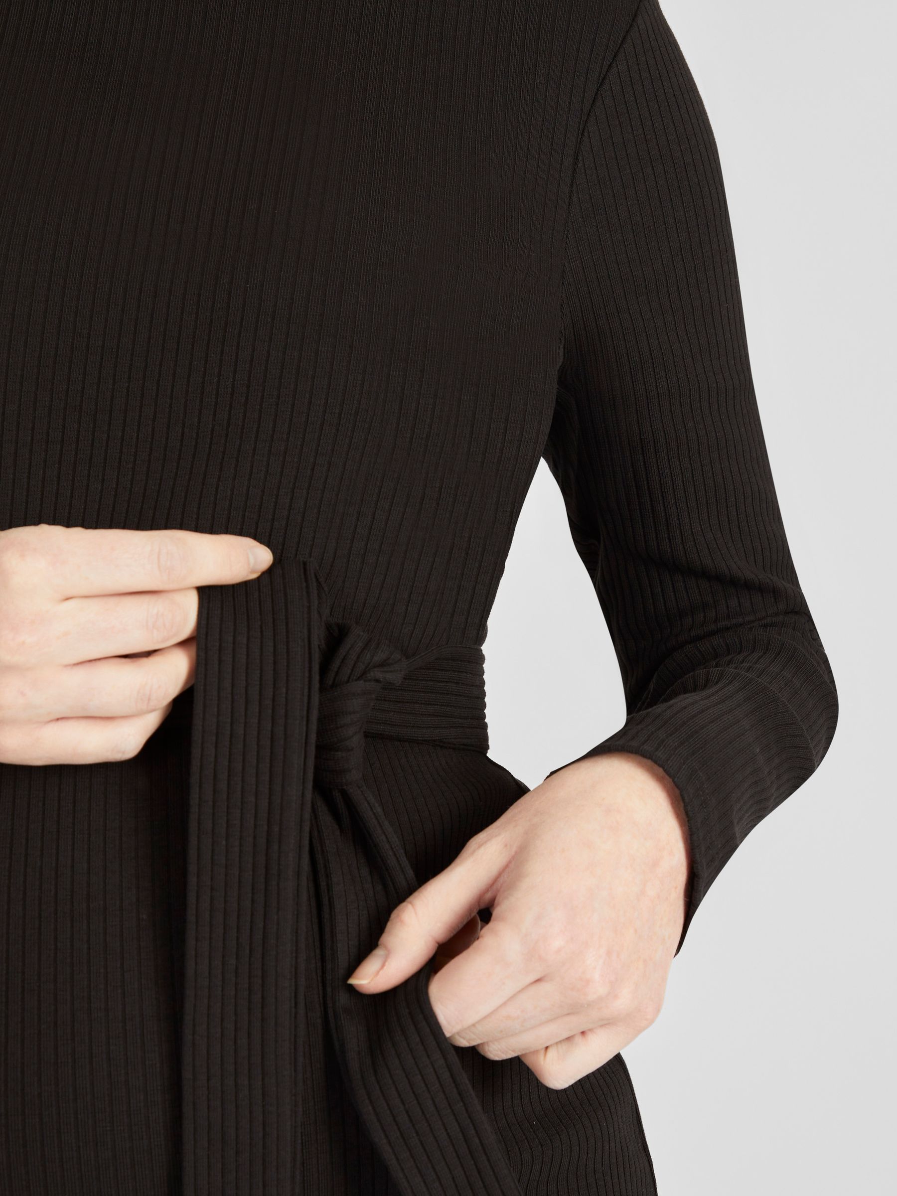 Black Ribbed Jersey Maternity Dress - Image 3 of 3