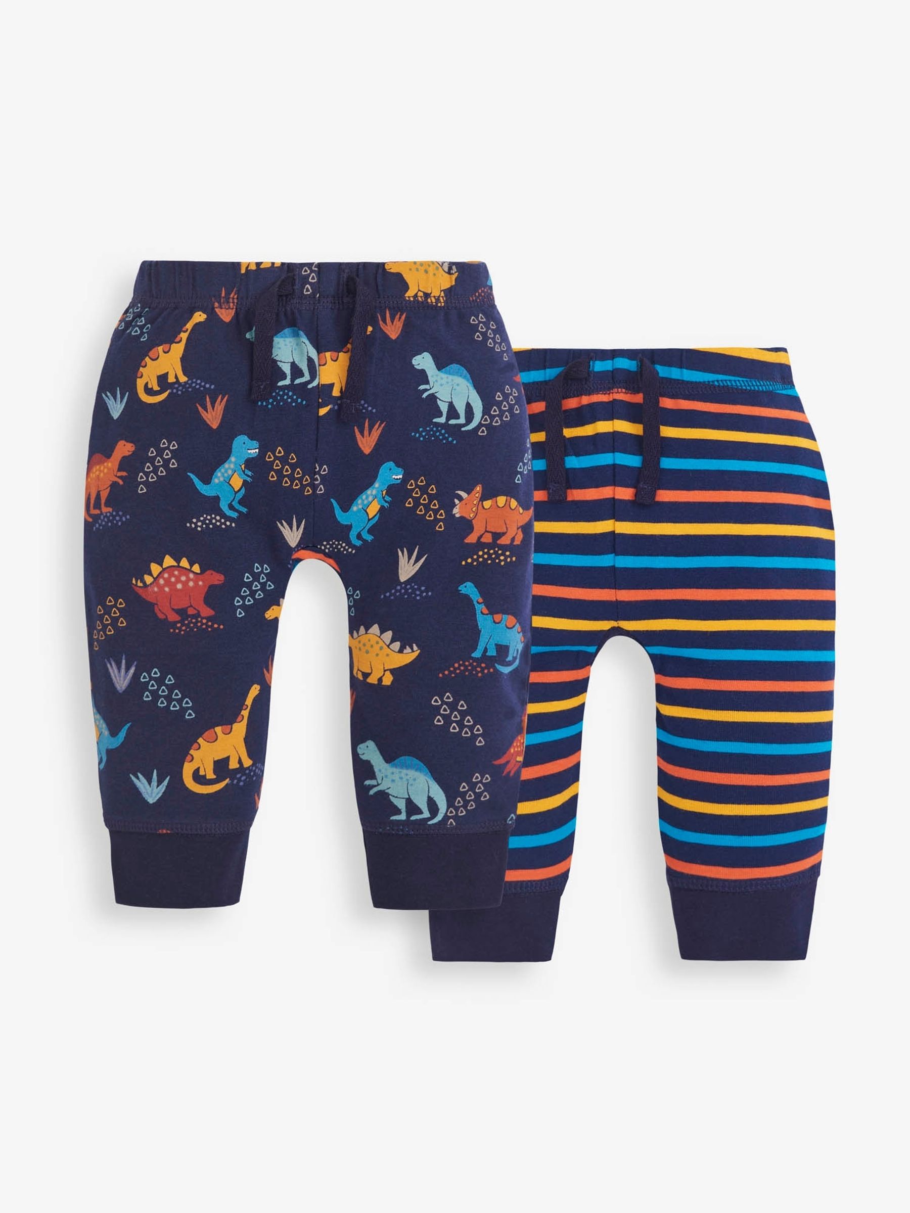 Navy 2-Pack Dinosaur & Stripe Baby Leggings - Image 1 of 5