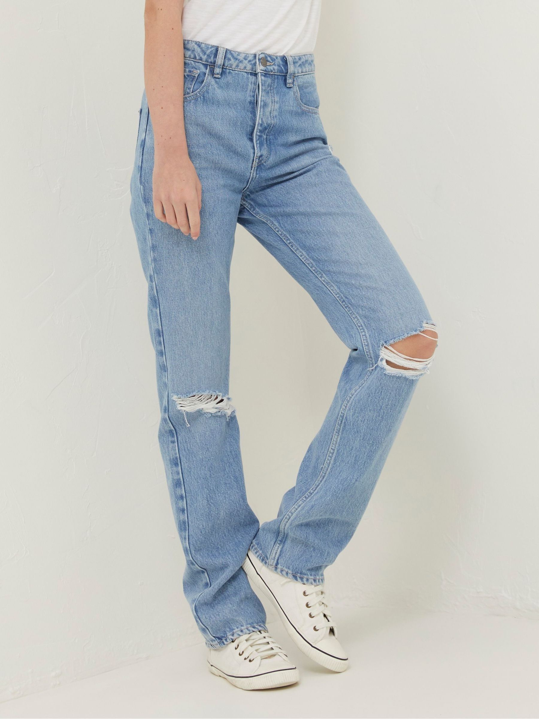 Blue Sutton Rip Detail Jeans - Image 1 of 6