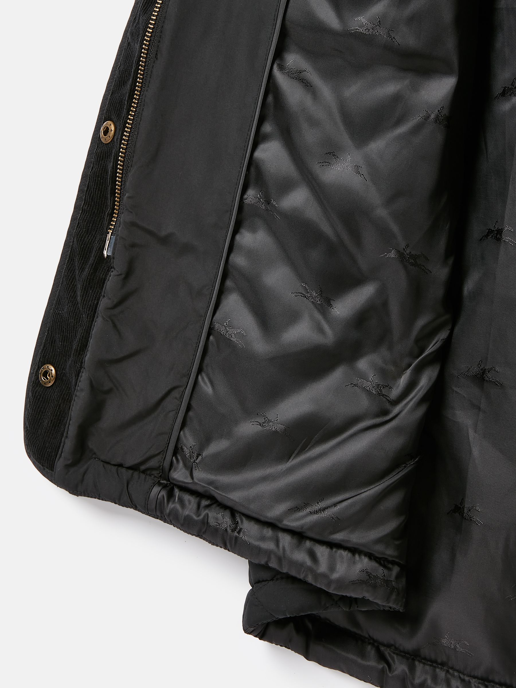 Chatsworth Black Showerproof Long Diamond Quilted Gilet With Hood - Image 9 of 9