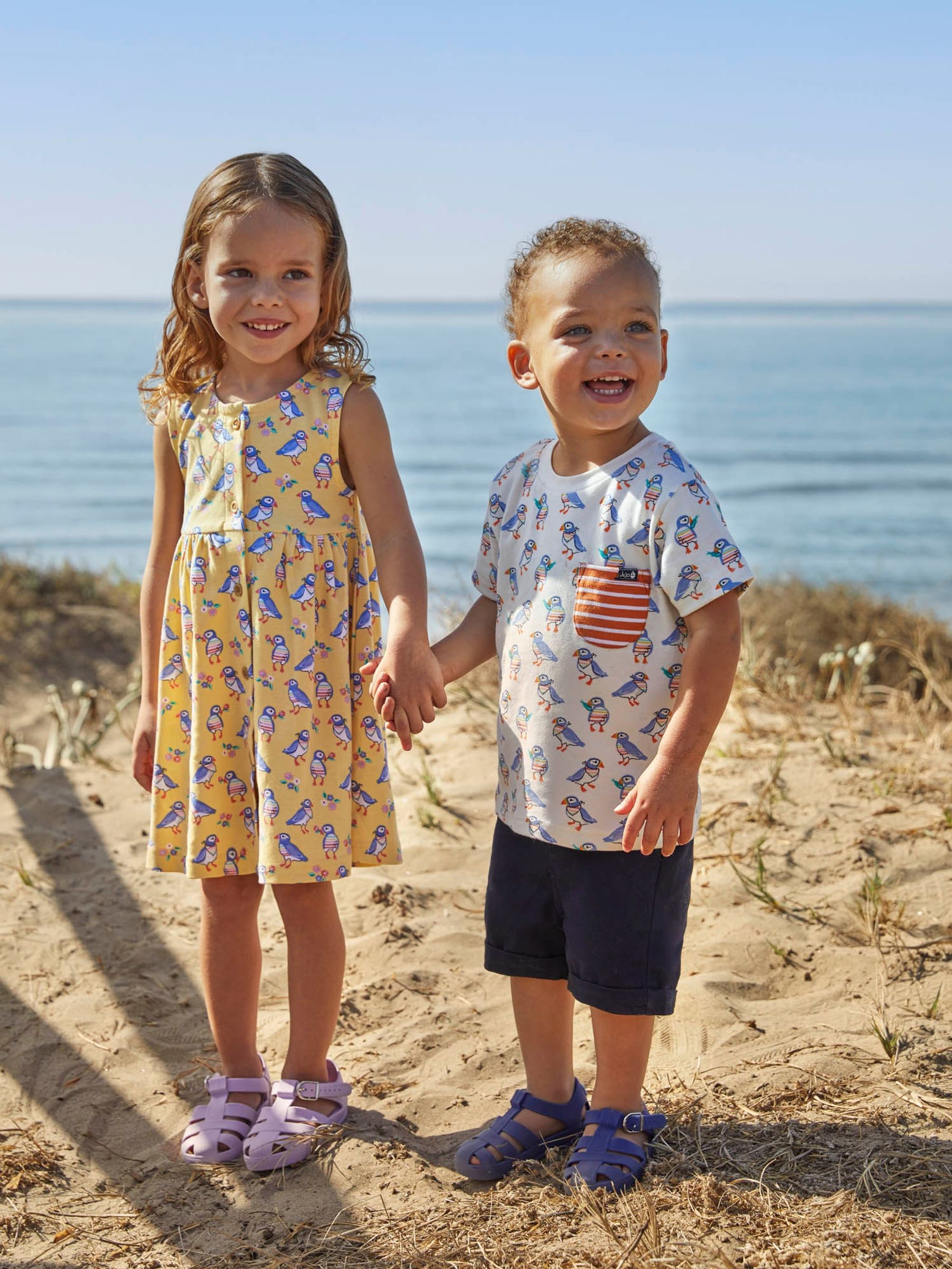 Yellow Puffin Print Button Through Dress - Image 2 of 5