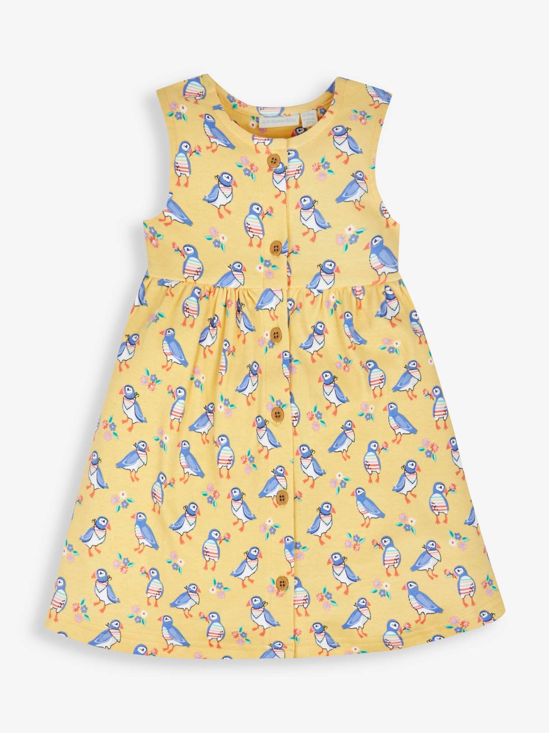 Yellow Puffin Print Button Through Dress - Image 4 of 5