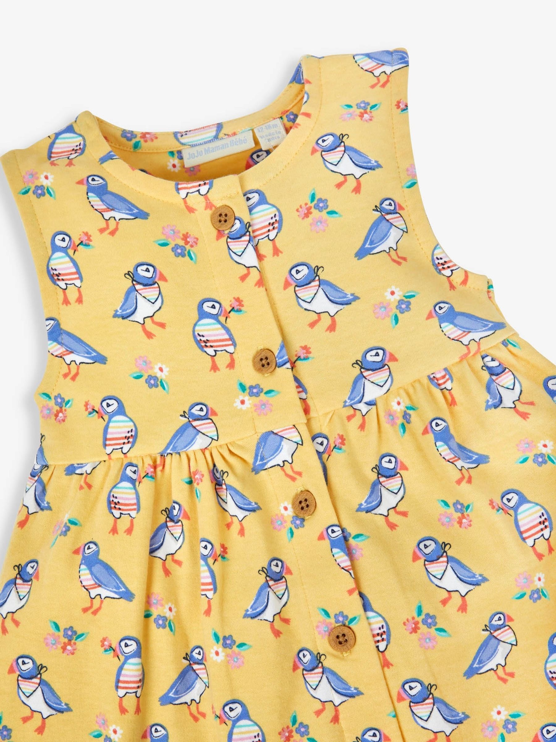 Yellow Puffin Print Button Through Dress - Image 5 of 5