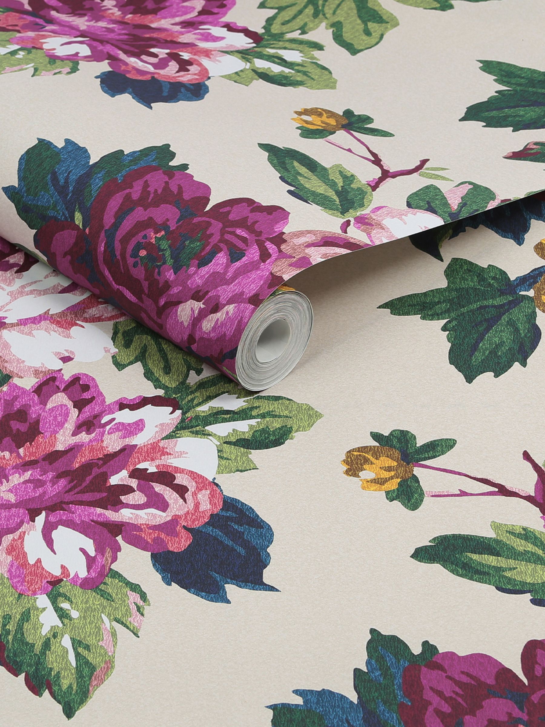 Cream Invite Floral Wallpaper - Image 3 of 4