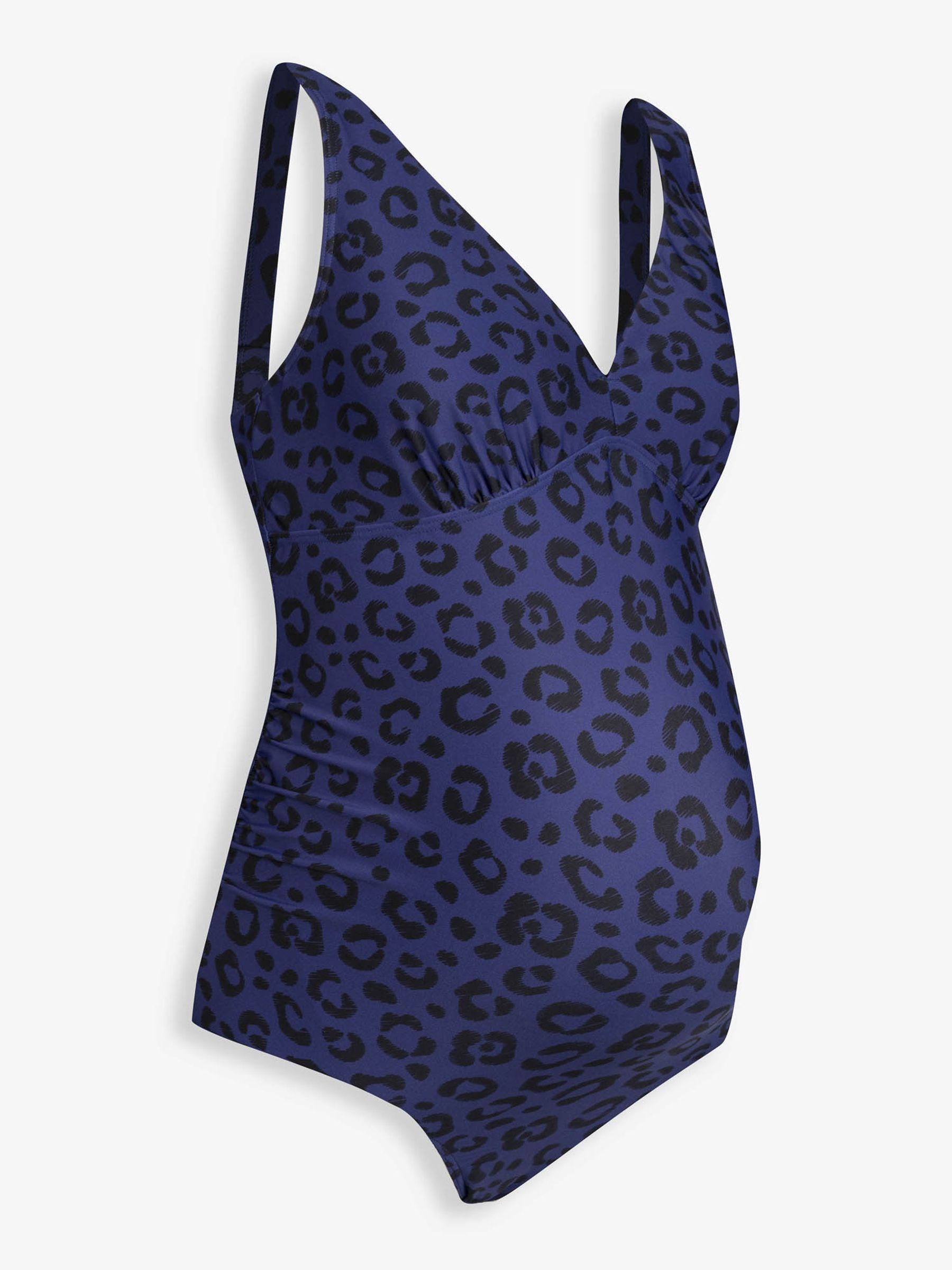 Navy Blue Animal Print V-Neck Maternity Swimsuit - Image 5 of 5