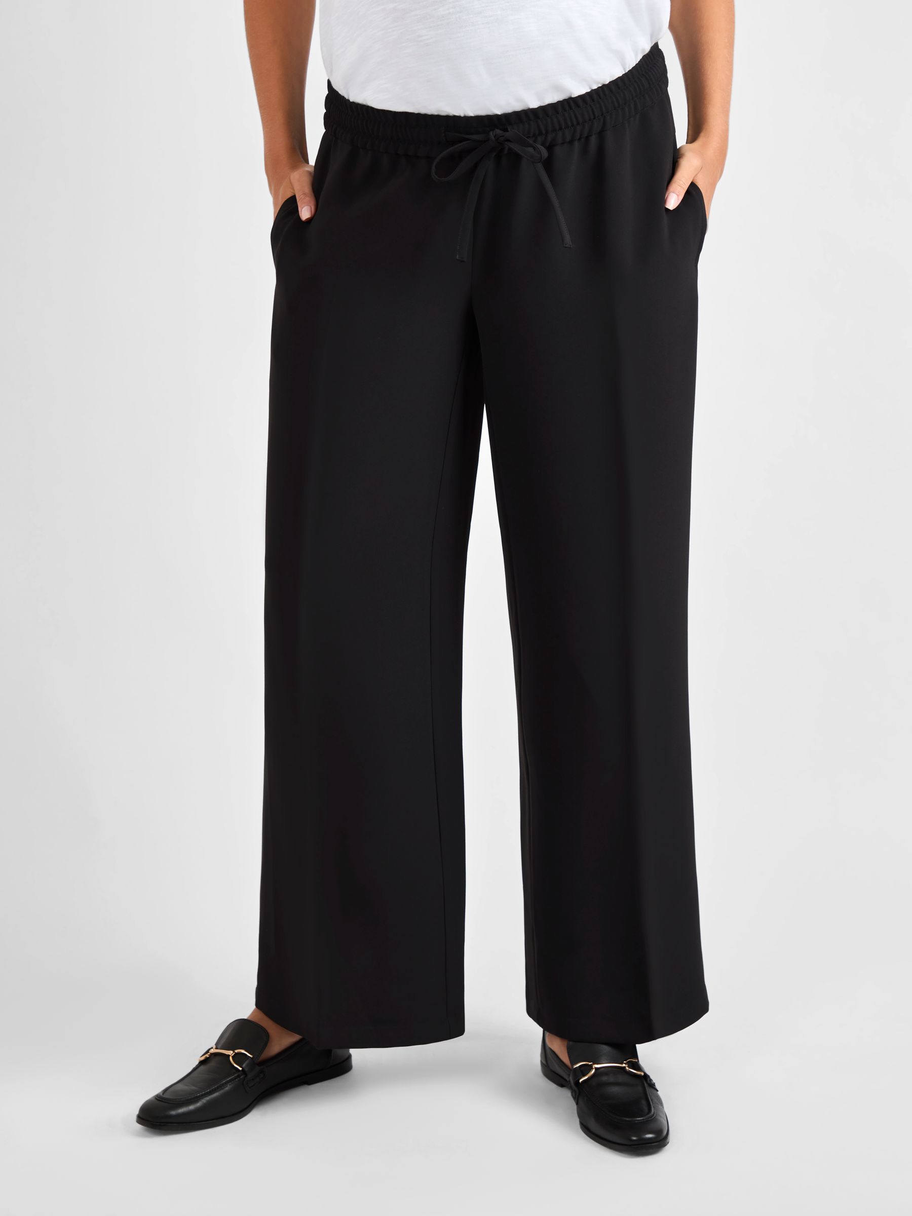 Black Wide Leg Maternity Trousers - Image 1 of 6