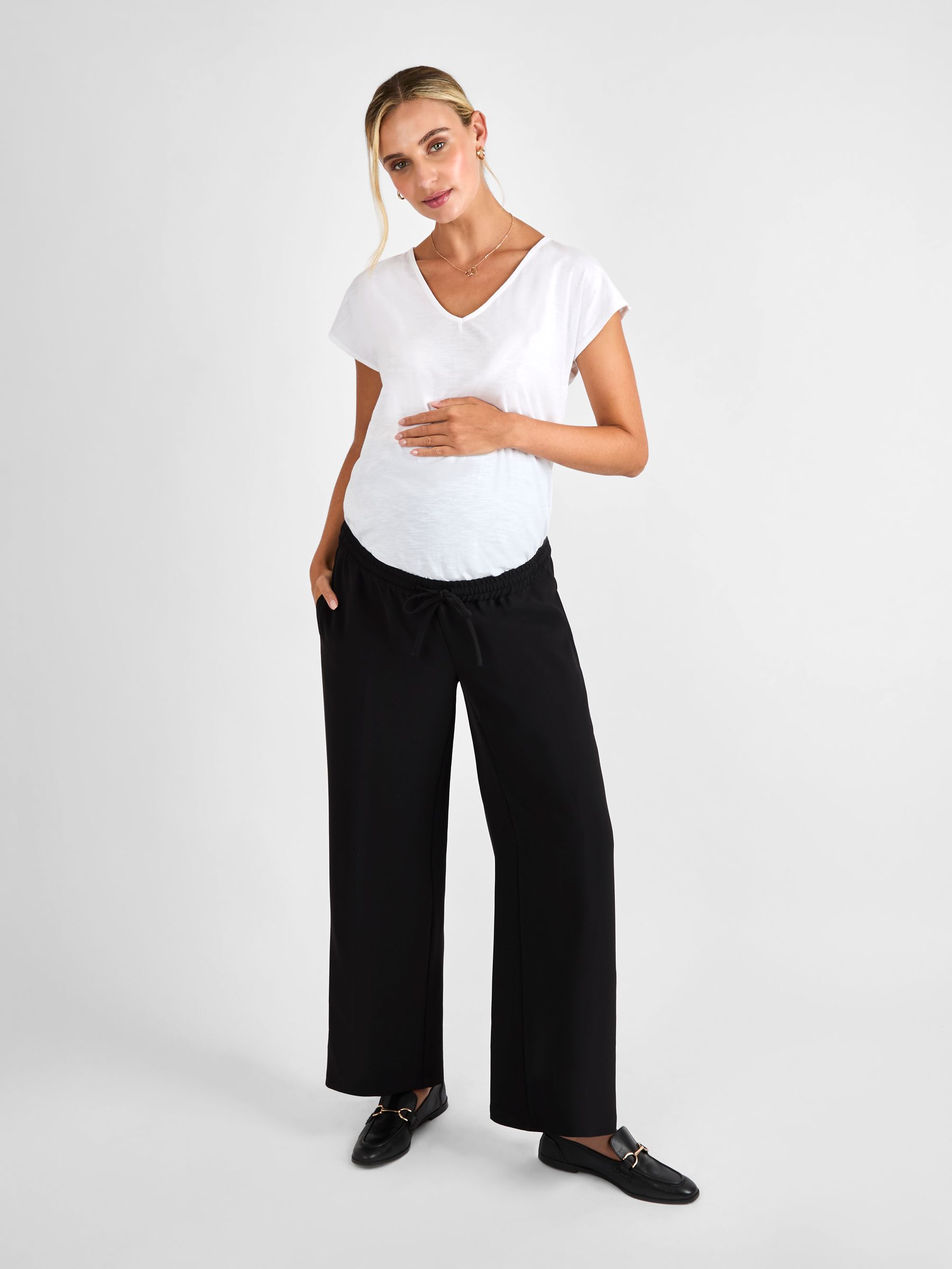 Black Wide Leg Maternity Trousers - Image 3 of 6
