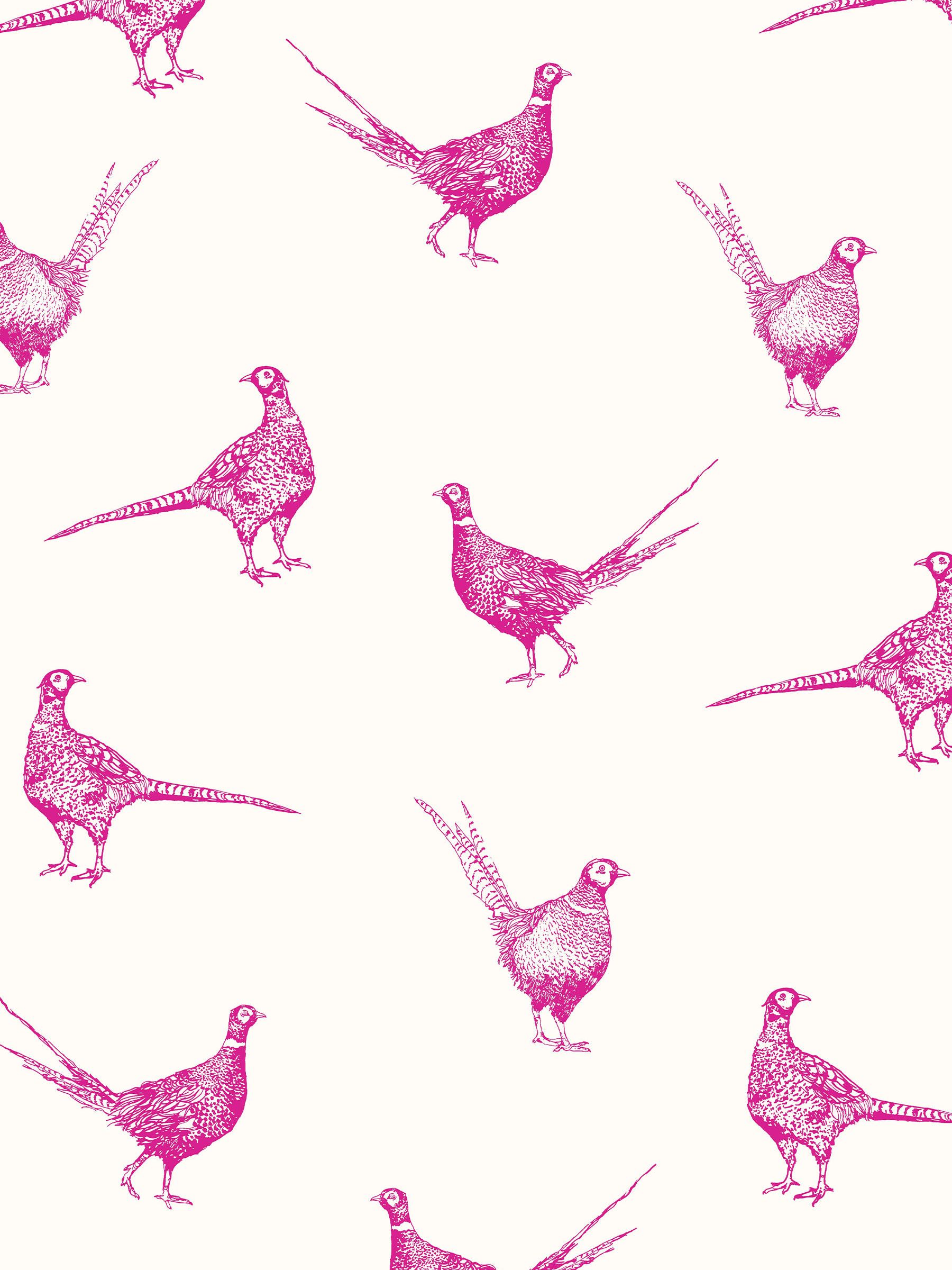 Pink Flirty Pheasants Wallpaper - Image 2 of 5