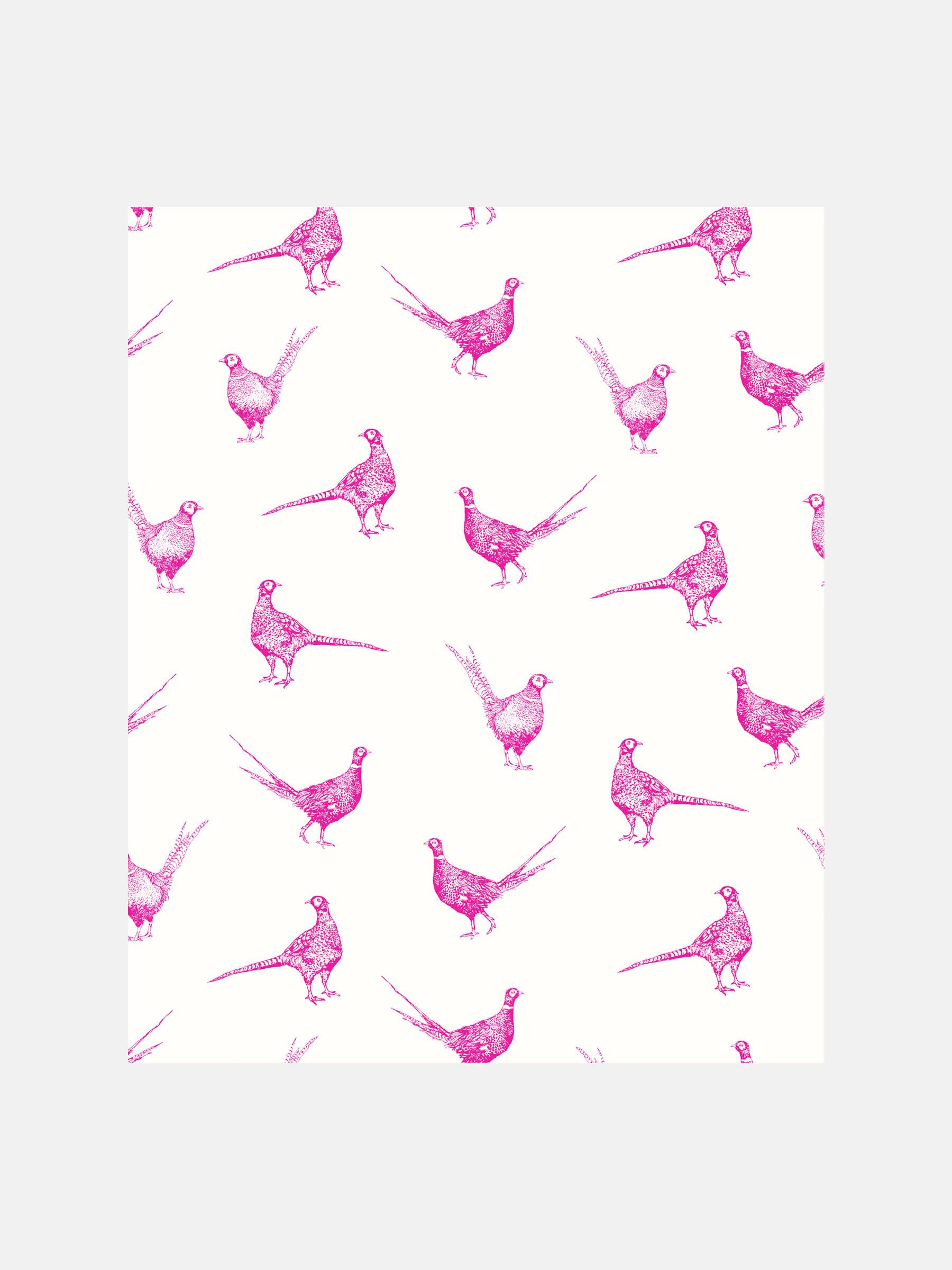 Pink Flirty Pheasants Wallpaper - Image 3 of 5