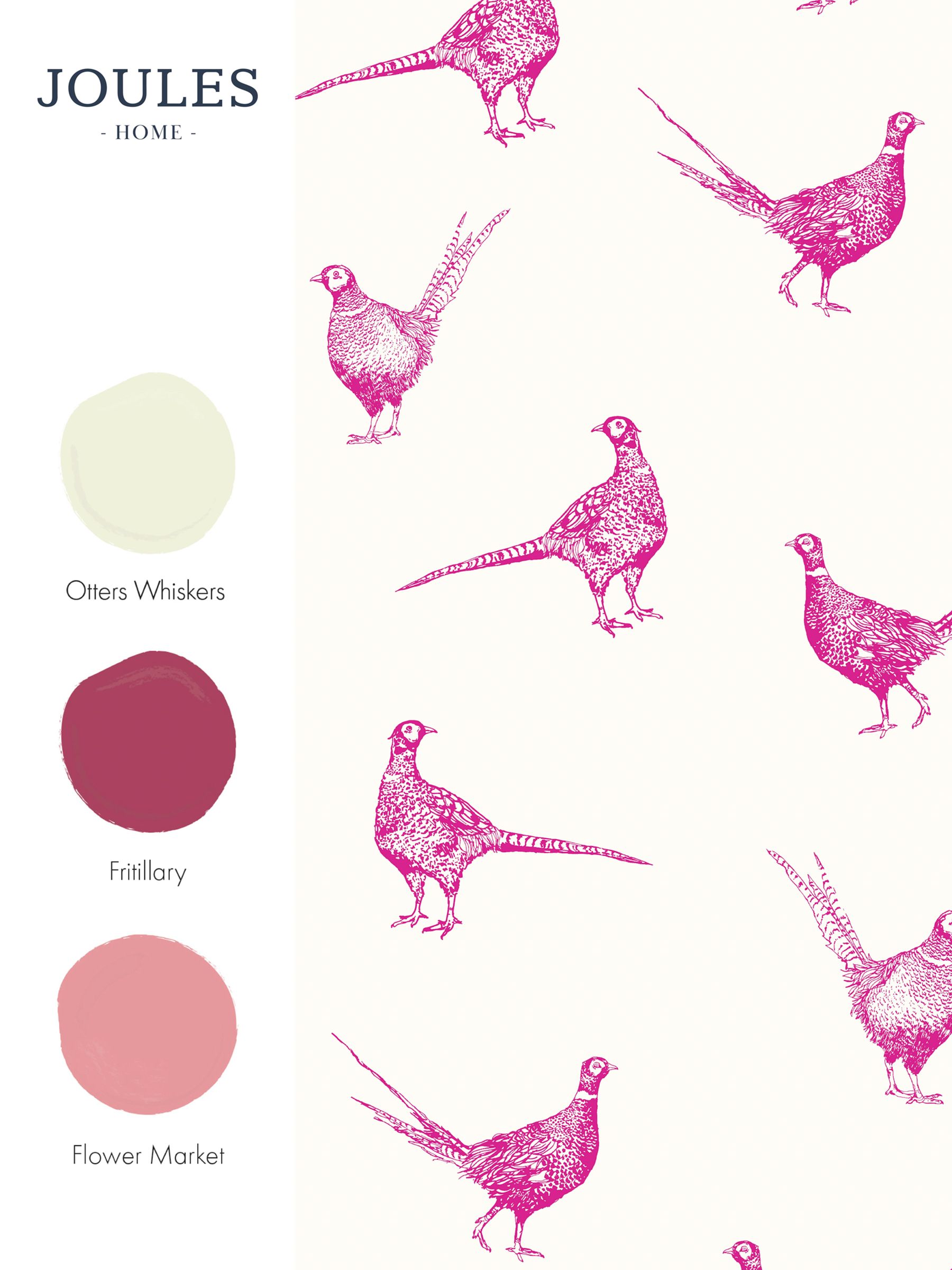 Pink Flirty Pheasants Wallpaper - Image 4 of 5