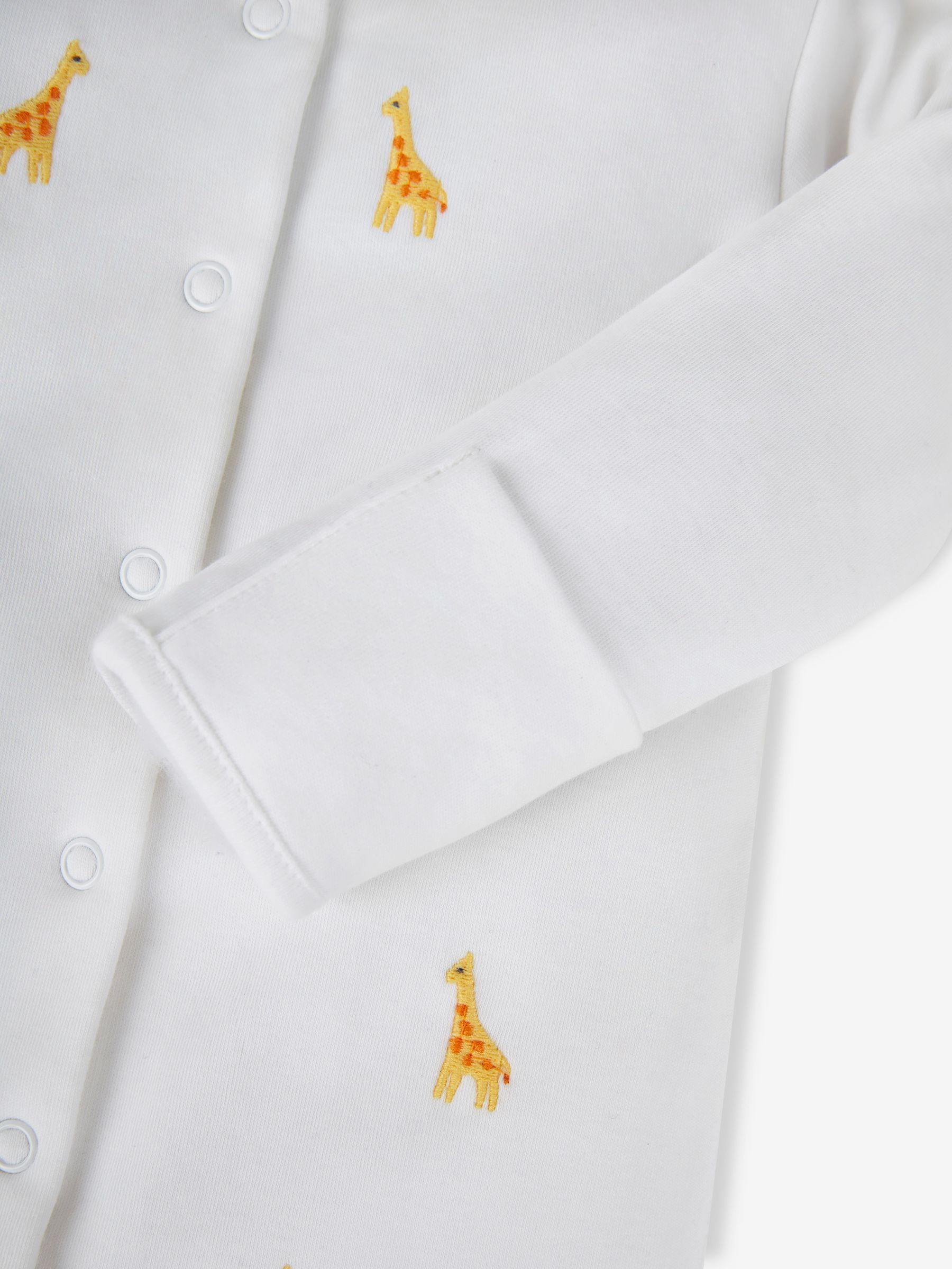 Giraffe Embroidered Cotton Baby Sleepsuit - Image 5 of 5