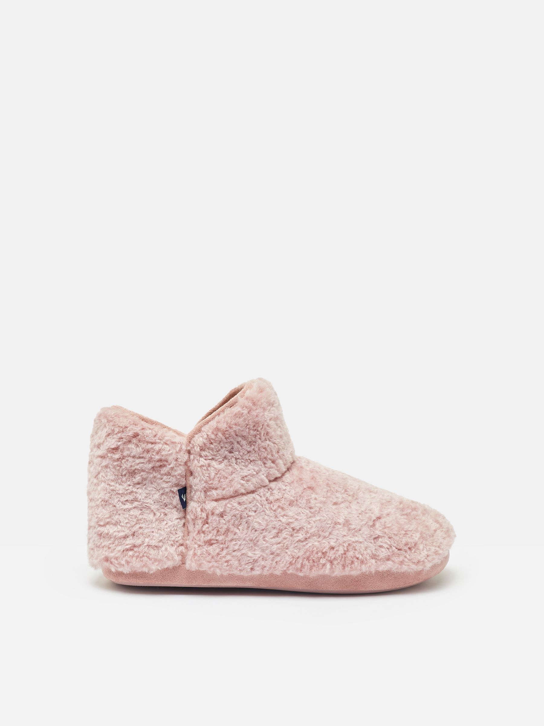 Ladies Slippers Joules Bootie Slippers Cabin Luxe Pink Faux Fur - Main Image