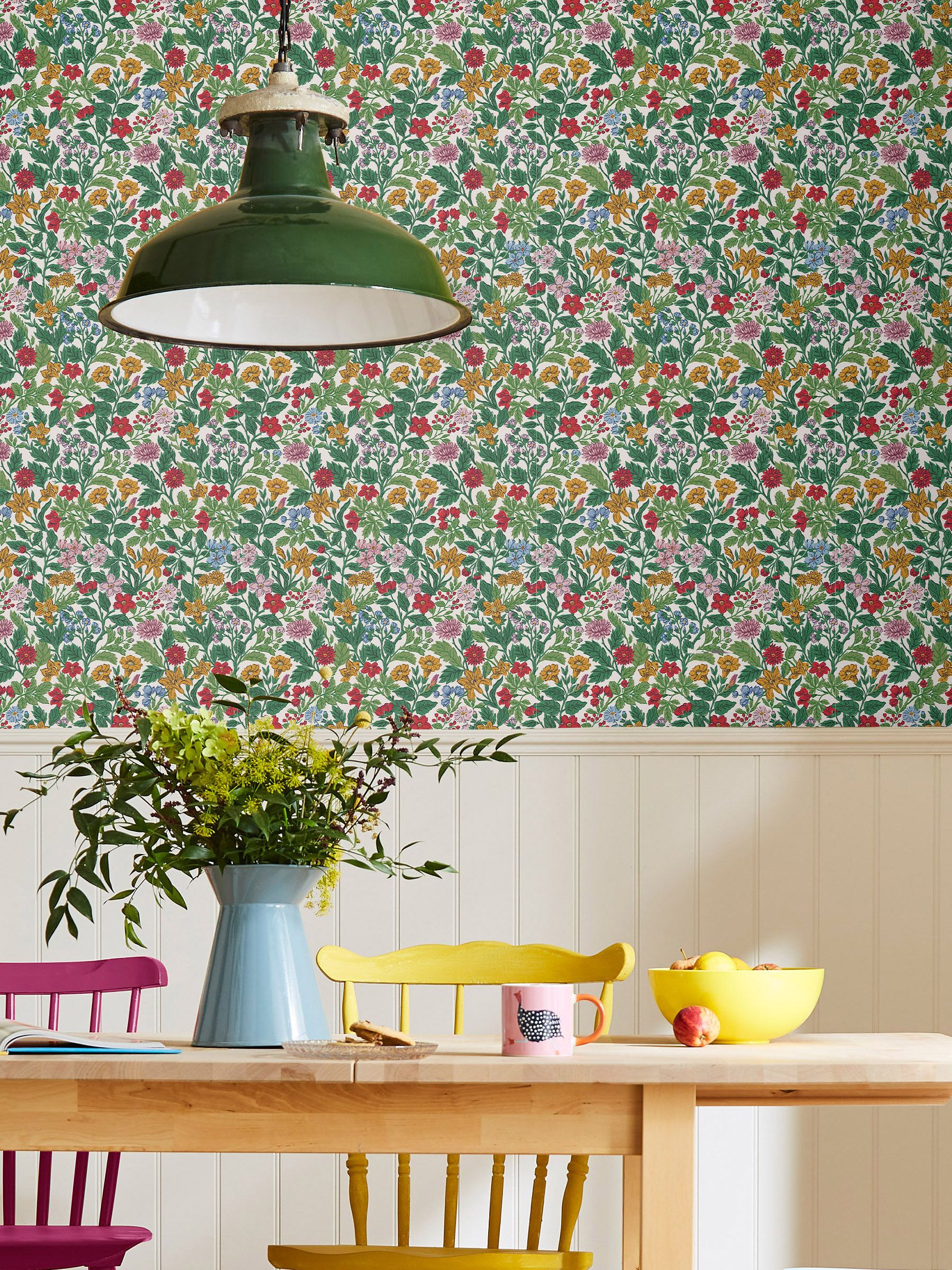 Green Arts & Crafts Floral Wallpaper - Image 1 of 4 Green Arts & Crafts Floral Wallpaper - Image 1 of 4