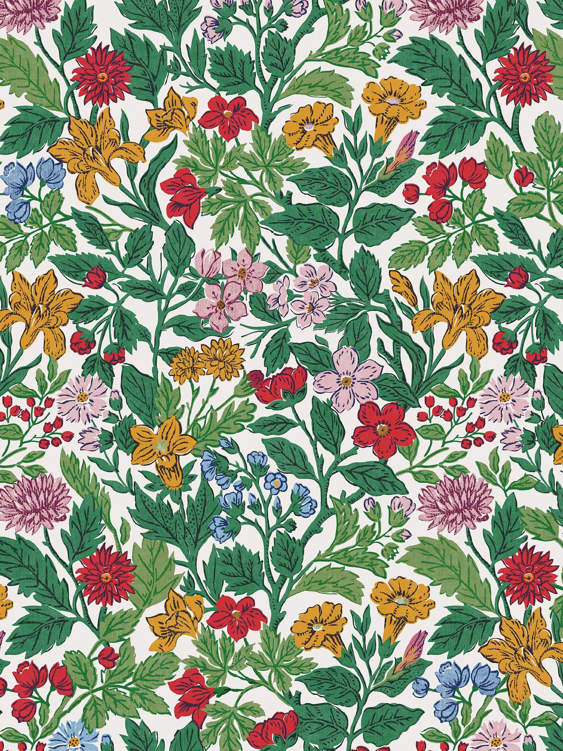 Green Arts & Crafts Floral Wallpaper - Image 2 of 4