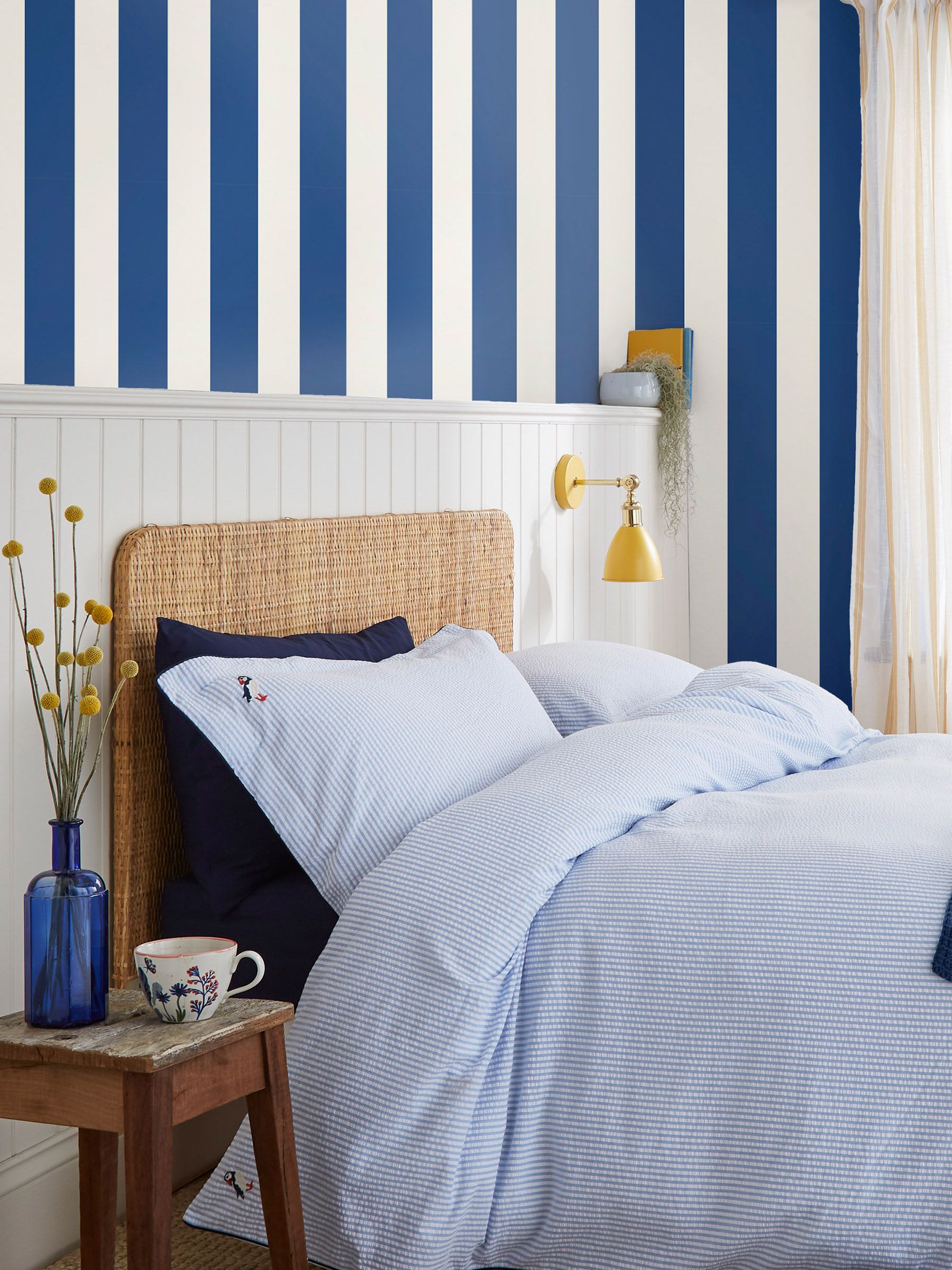 Coast Blue Harborough Stripe 10M Wallpaper - Image 1 of 4