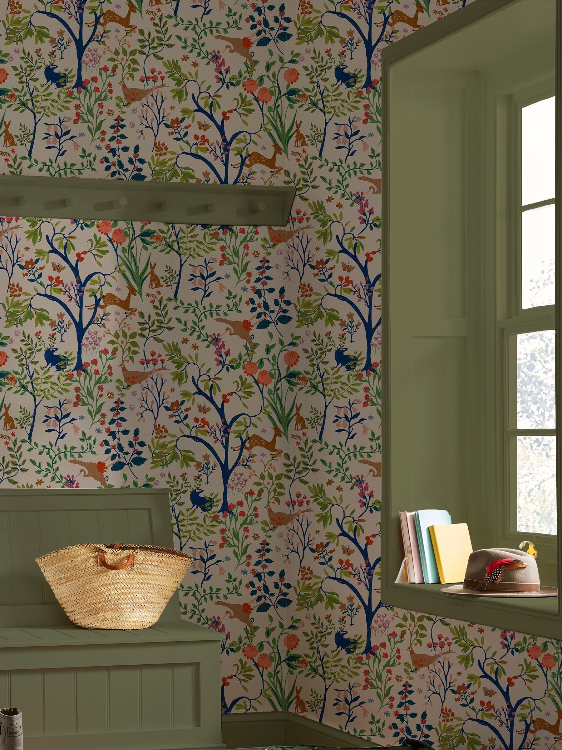 Cream Enchanted Woodland Antique Wallpaper - Image 1 of 4