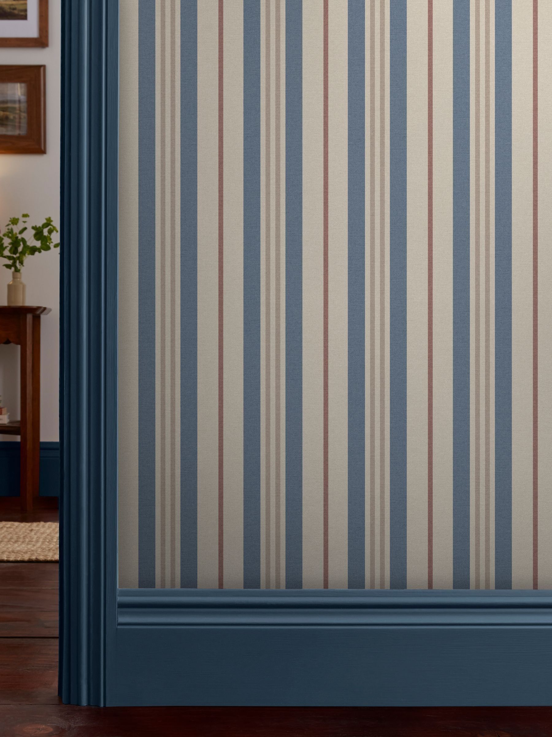Blue Grove Stripe Wallpaper 10M - Image 1 of 4