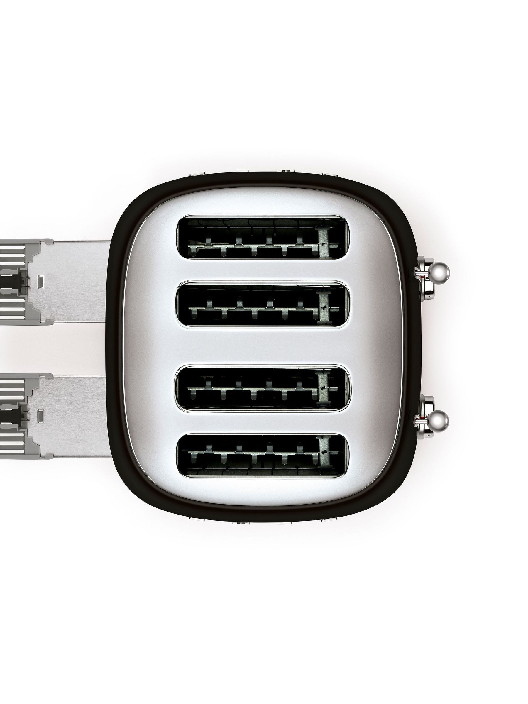 Smeg Black 4 Slice Toaster - Image 3 of 6