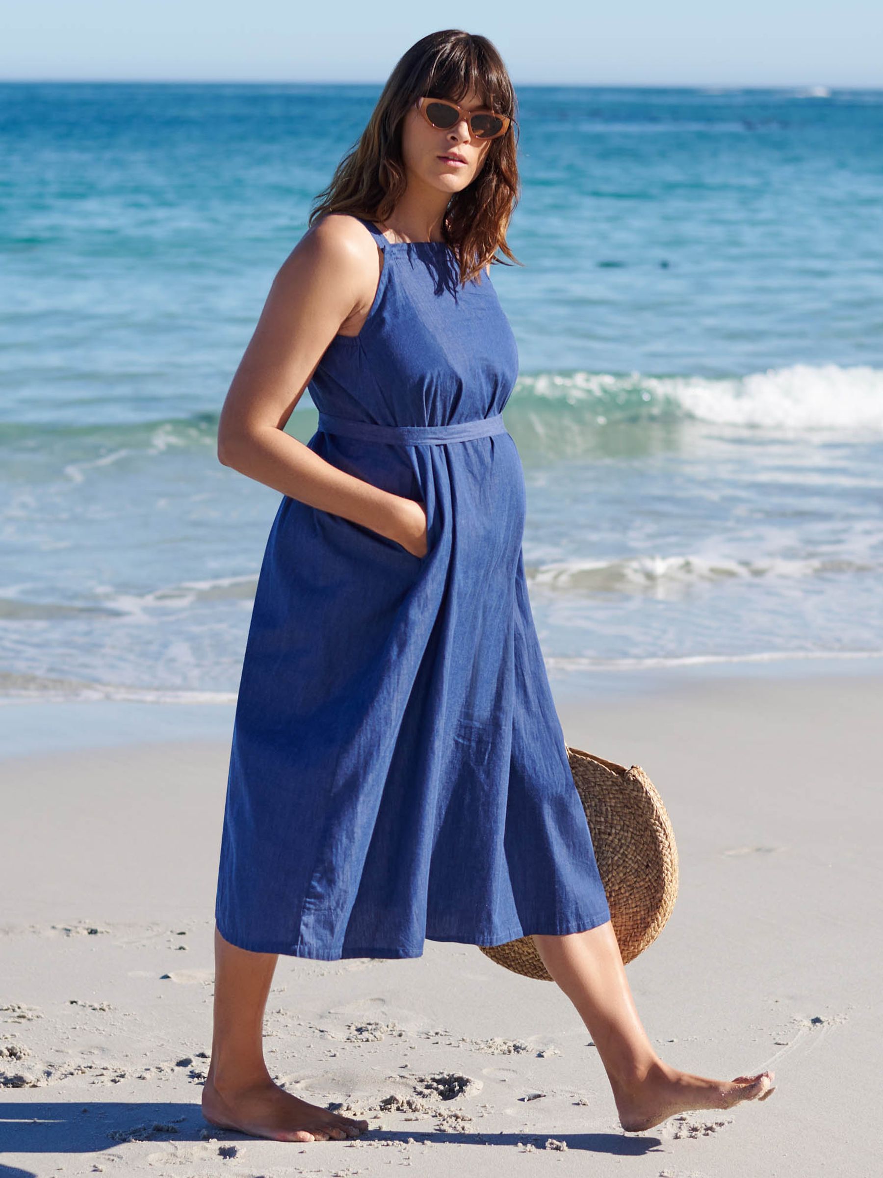 Chambray Maternity & Nursing Dress - Image 3 of 7