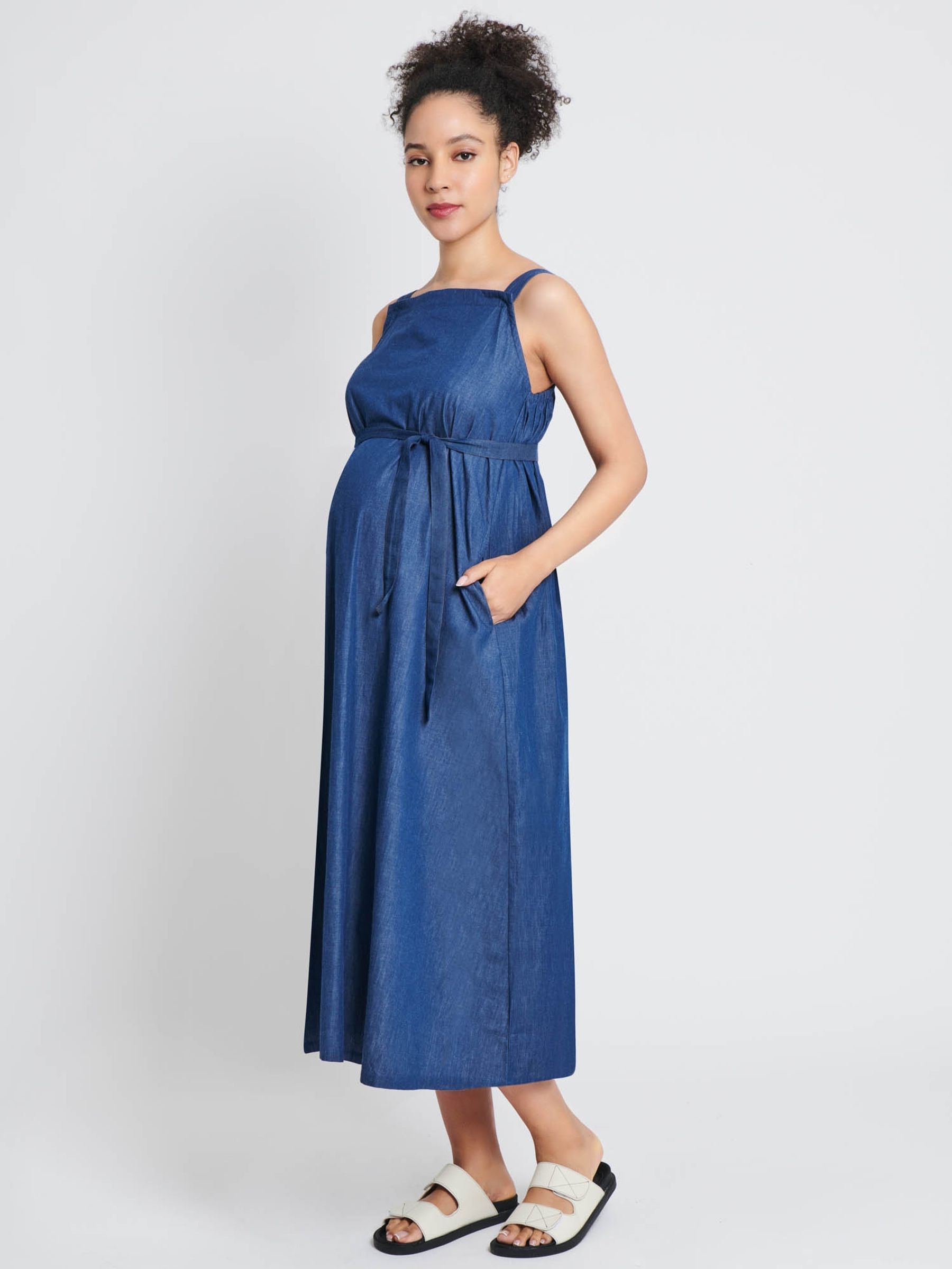 Chambray Maternity & Nursing Dress - Image 7 of 7