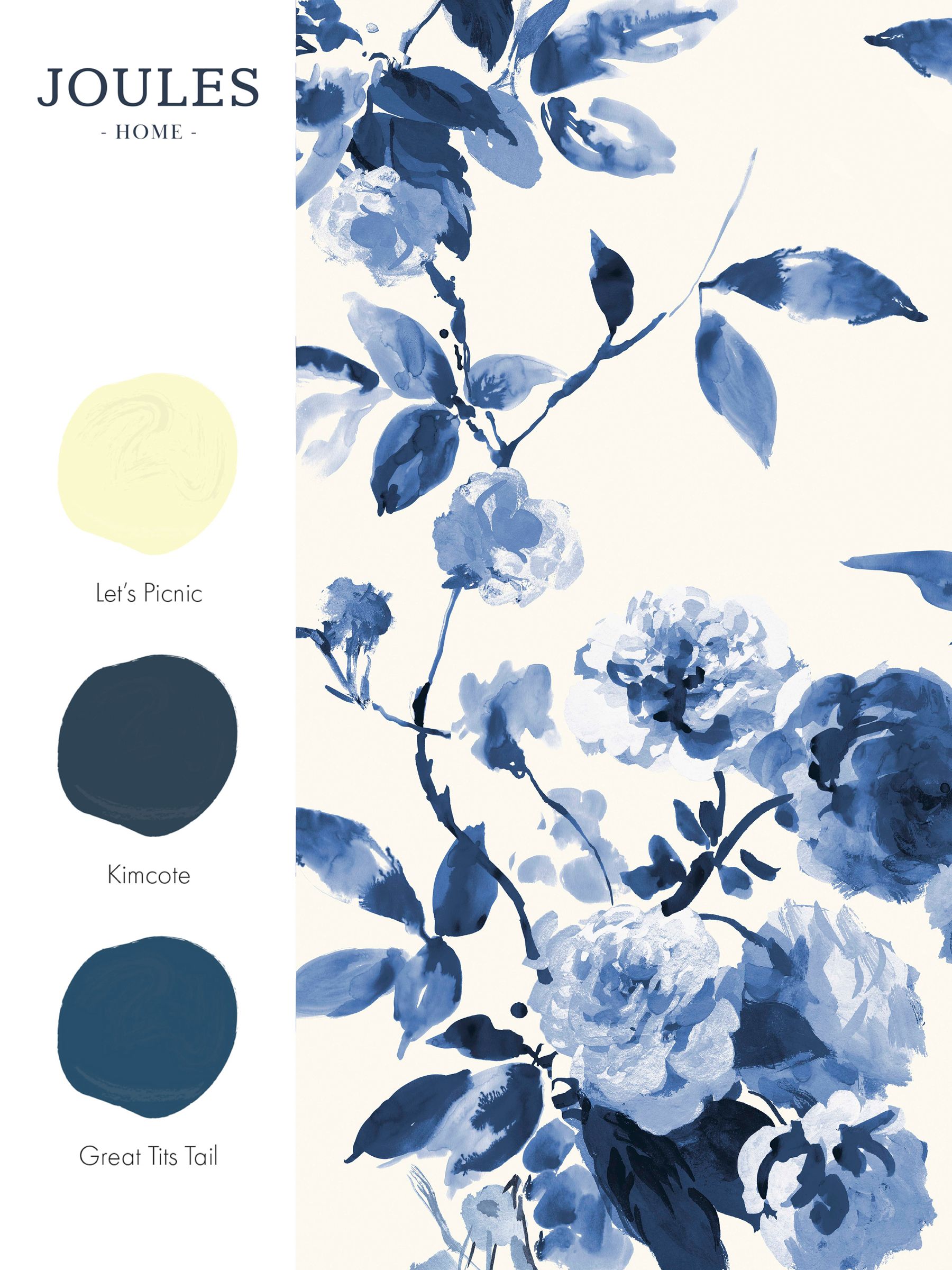 Blue Boho Bloom Wallpaper - Image 3 of 3 Blue Boho Bloom Wallpaper - Image 3 of 3