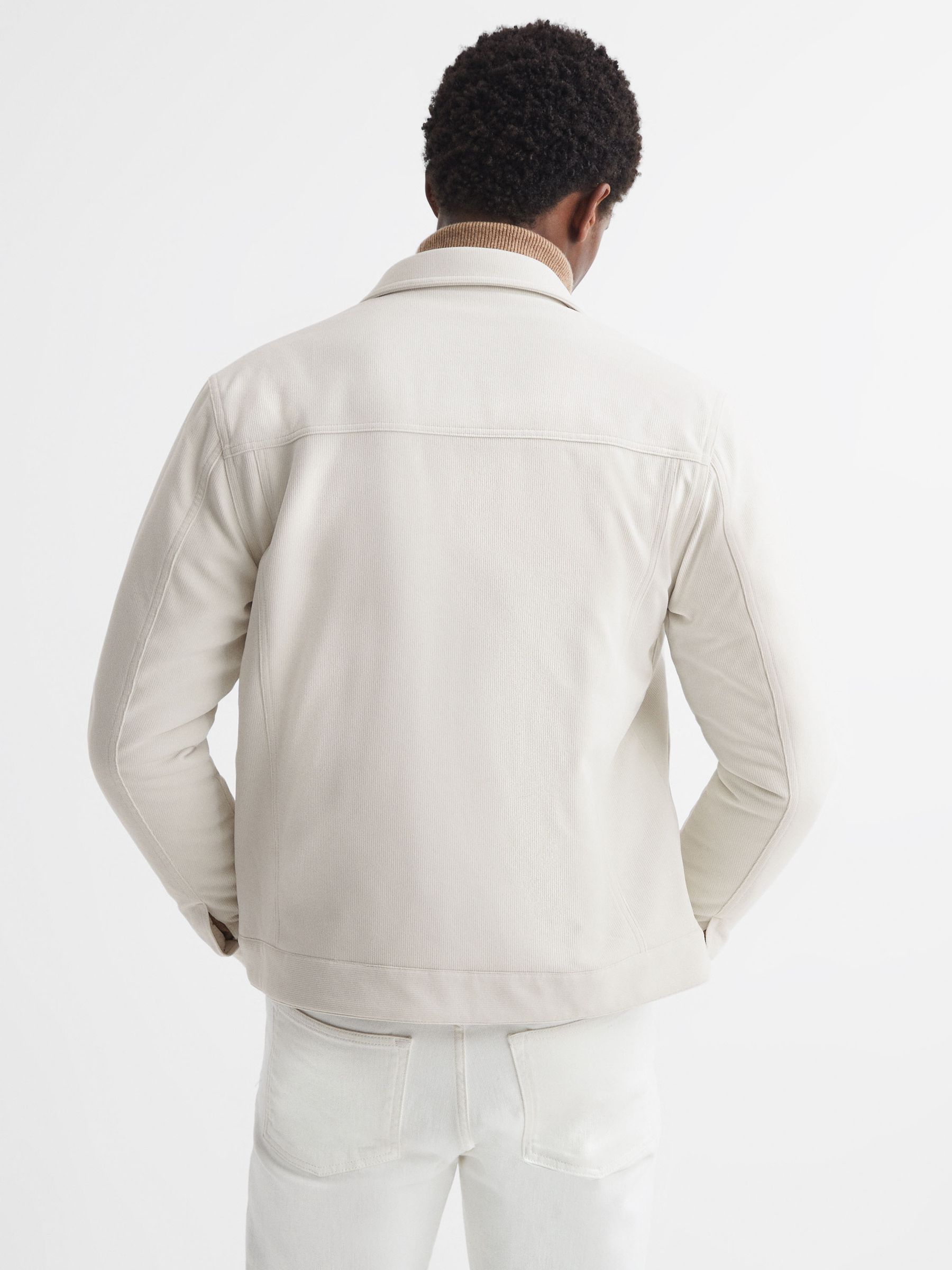 Corduroy Button Through Jacket in Ecru - Image 5 of 6