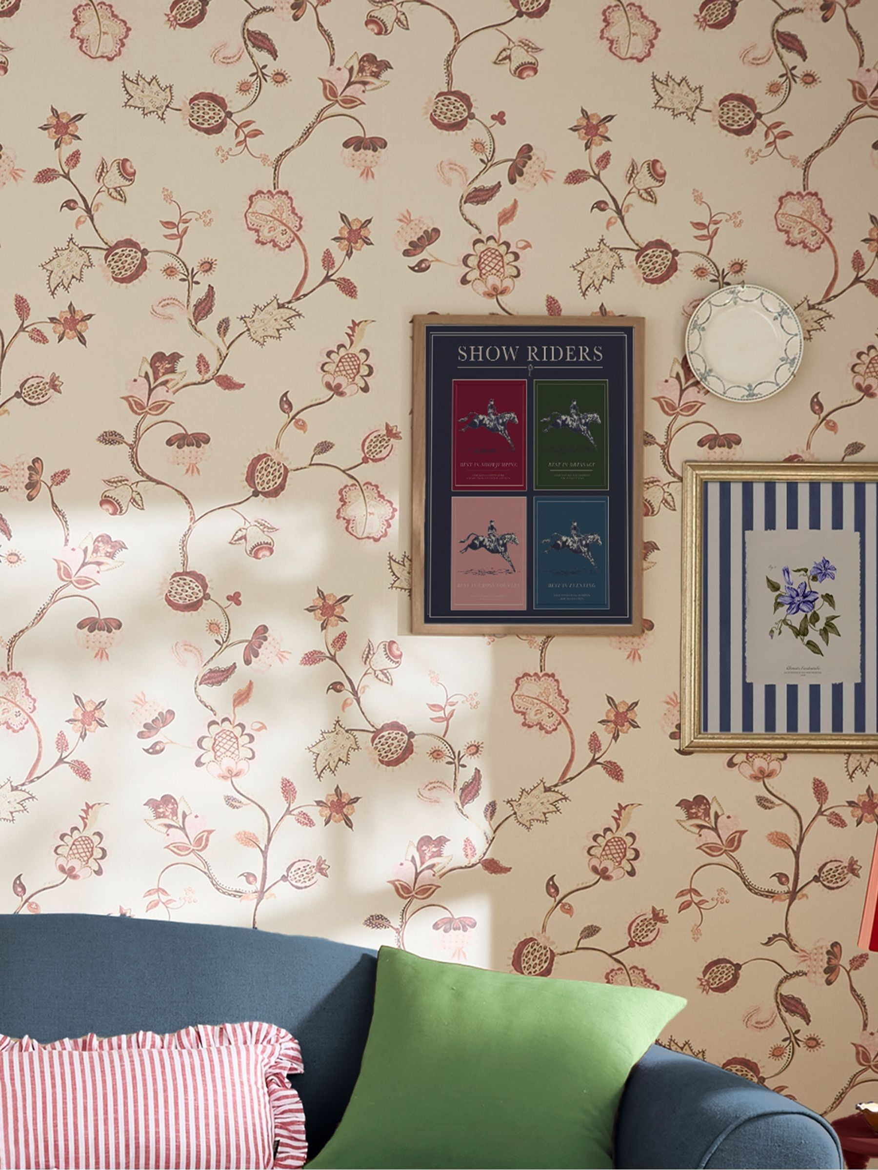 Red Pink Tree Of Life Floral 10M Wallpaper - Image 2 of 5 Red Pink Tree Of Life Floral 10M Wallpaper - Image 2 of 5