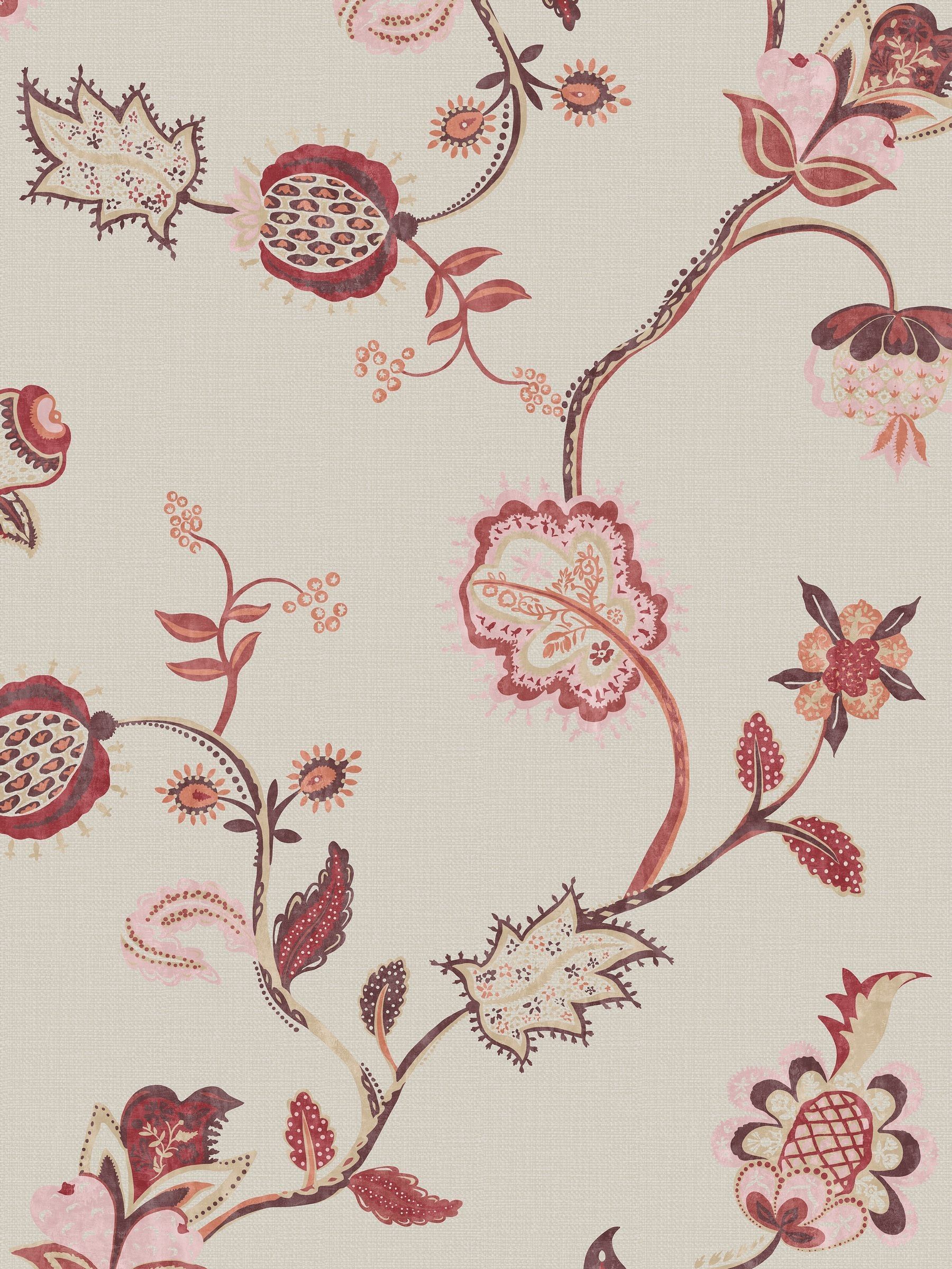 Red Pink Tree Of Life Floral 10M Wallpaper - Image 3 of 5