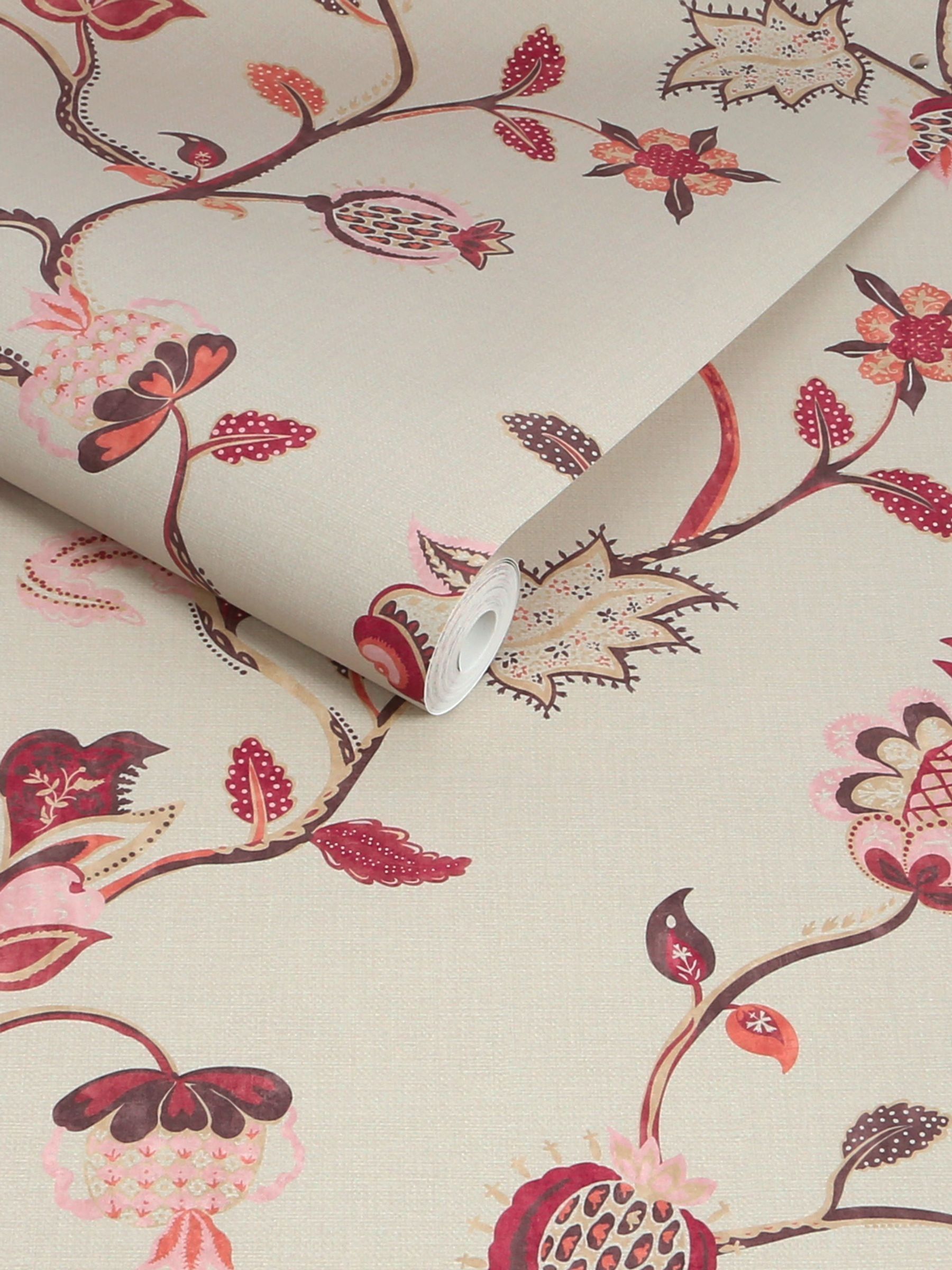 Red Pink Tree Of Life Floral 10M Wallpaper - Image 4 of 5